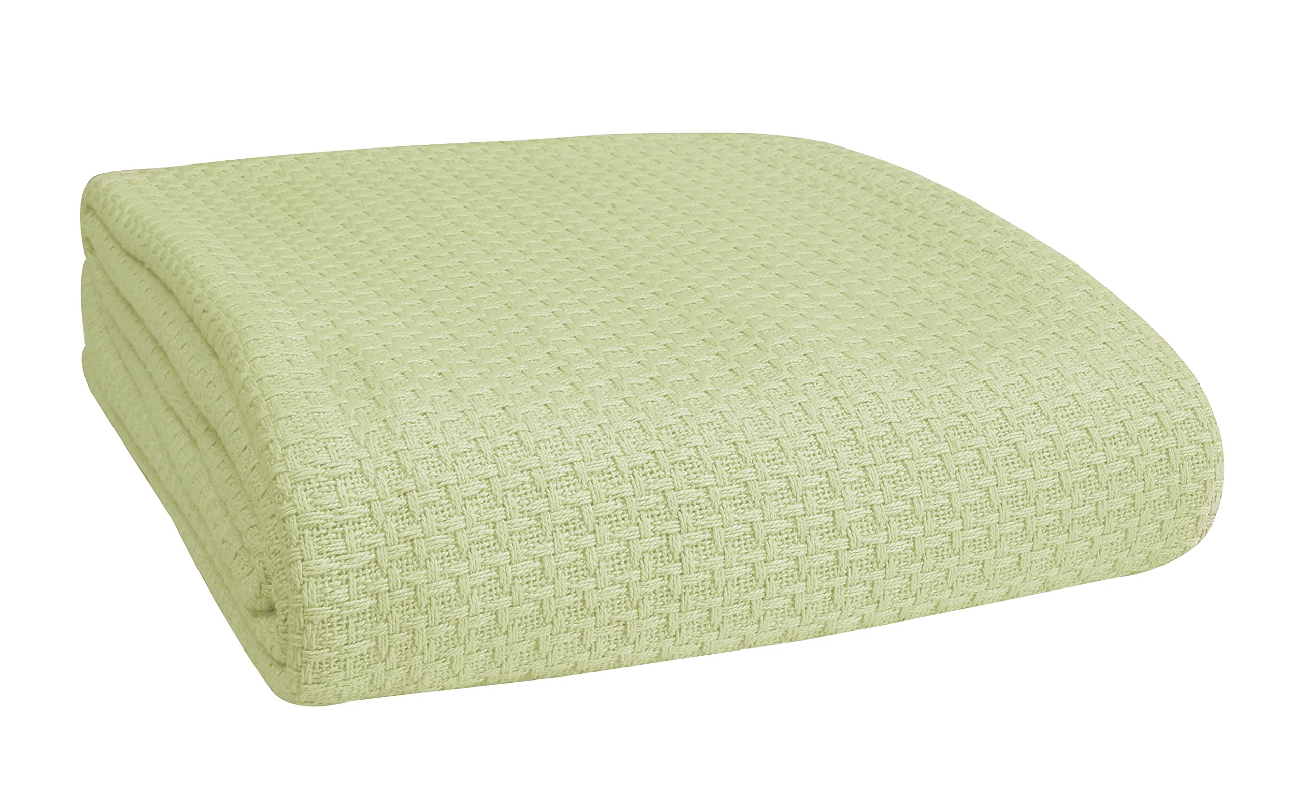 BELIZZI HOME 100% Cotton Twin Size Bed Blanket - Breathable Thermal Blanket for All Seasons, Sage Green - Perfect for Layering, Bedroom Decor & Cozy Nights