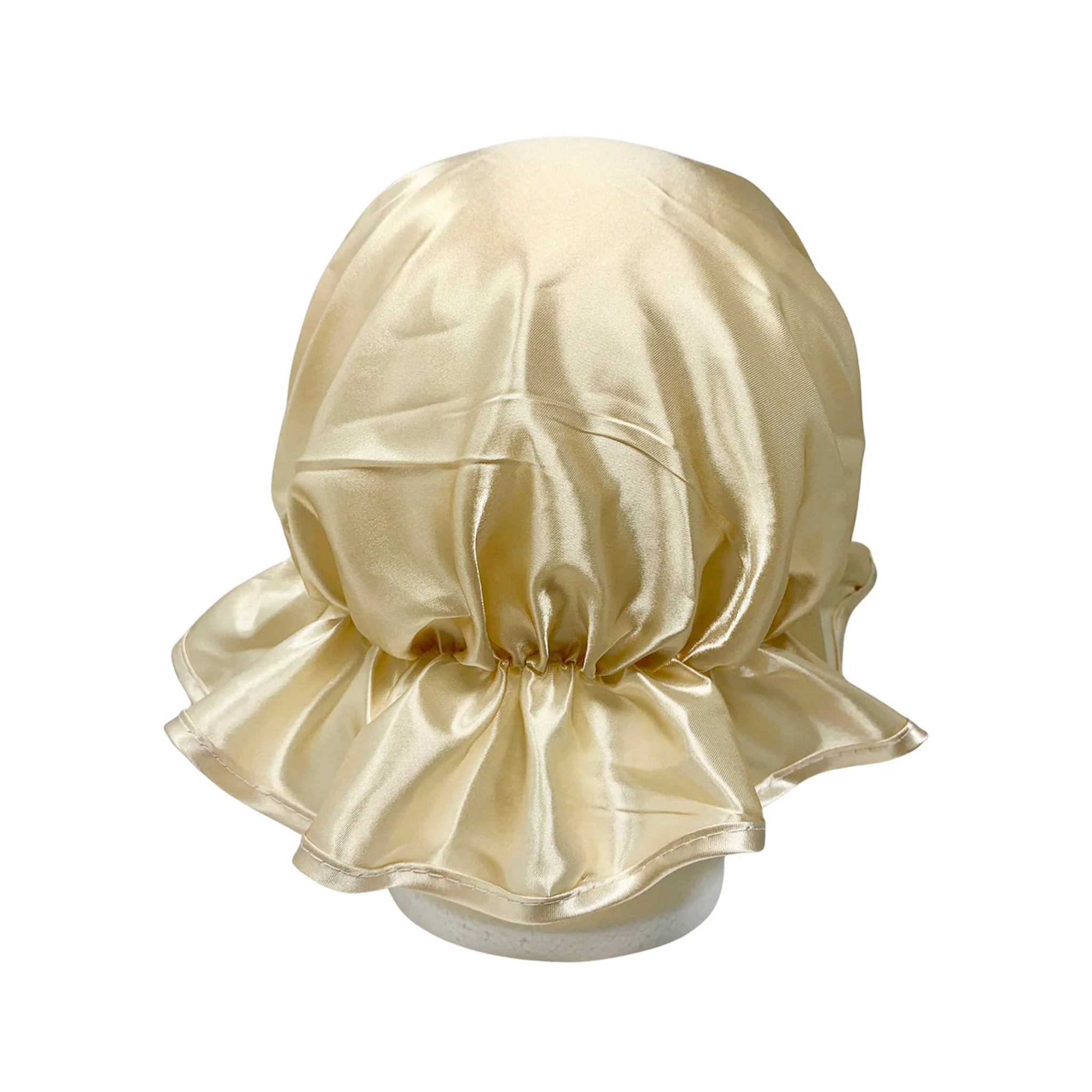 Kingsley Silky Satin Night Cap for Women - Luxury Sleep Bonnet with Gold Trim for Curly & Natural Hair - Perfect for Bedtime, Travel & Hair Protection
