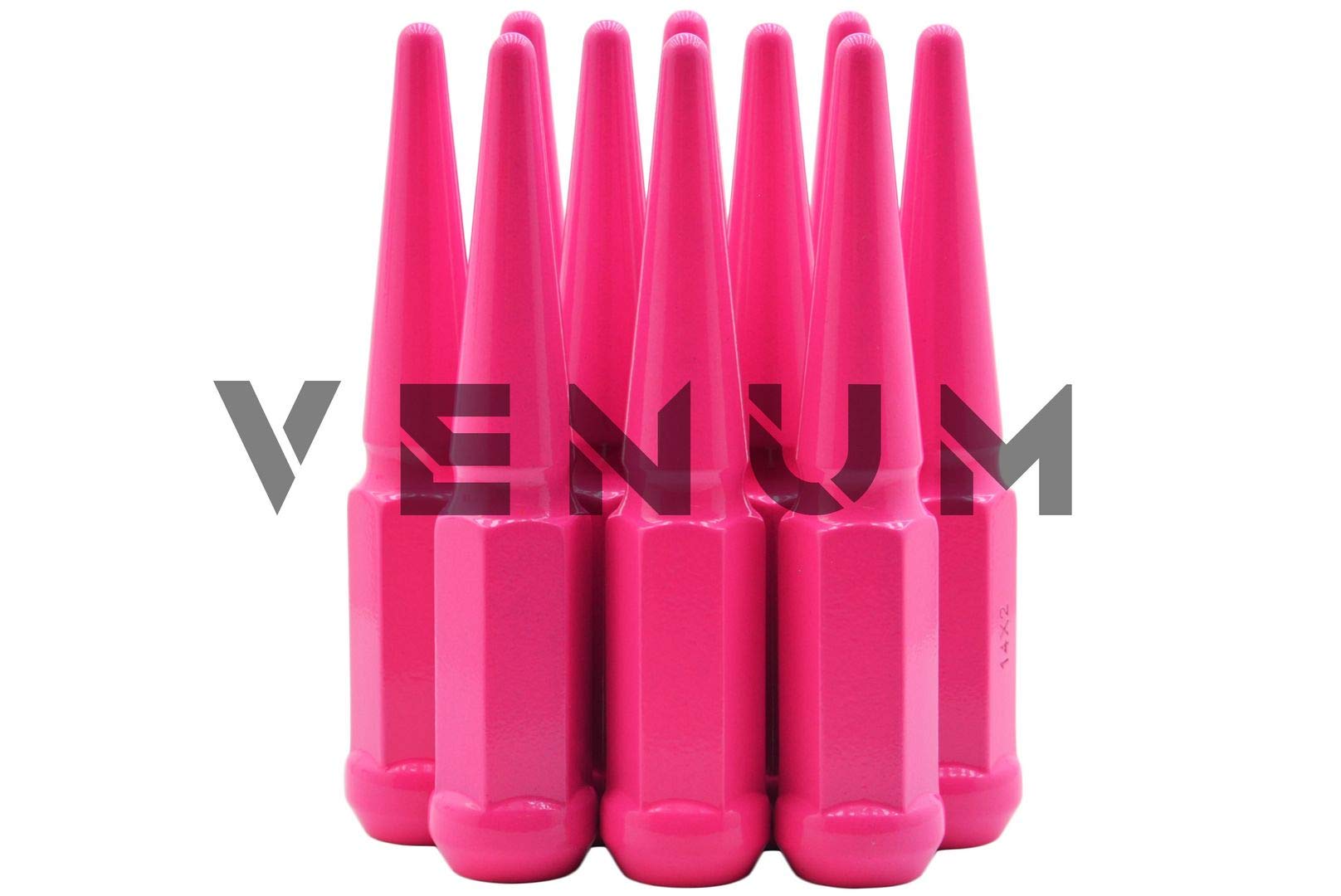 Venum 32-Piece Hot Pink Spike Lug Nuts Set - Powder Coated Steel 4.5