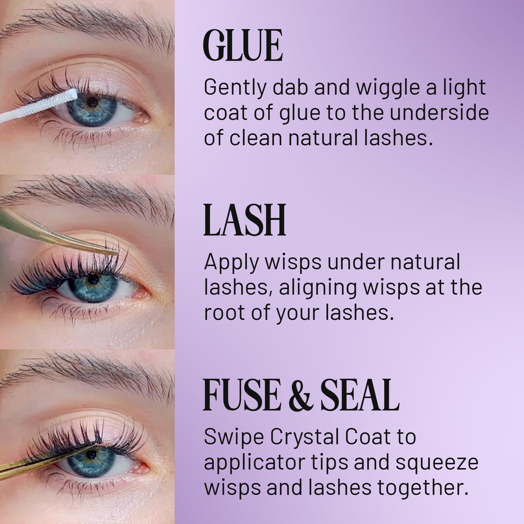 Lilac St - Natural Faux Eyelash Clusters 3-Pack (10-12-14mm) - DIY Lash Extensions - Lightweight, Cruelty-Free & Vegan - 30 Lashes - Perfect for Weddings, Parties & Everyday Glam