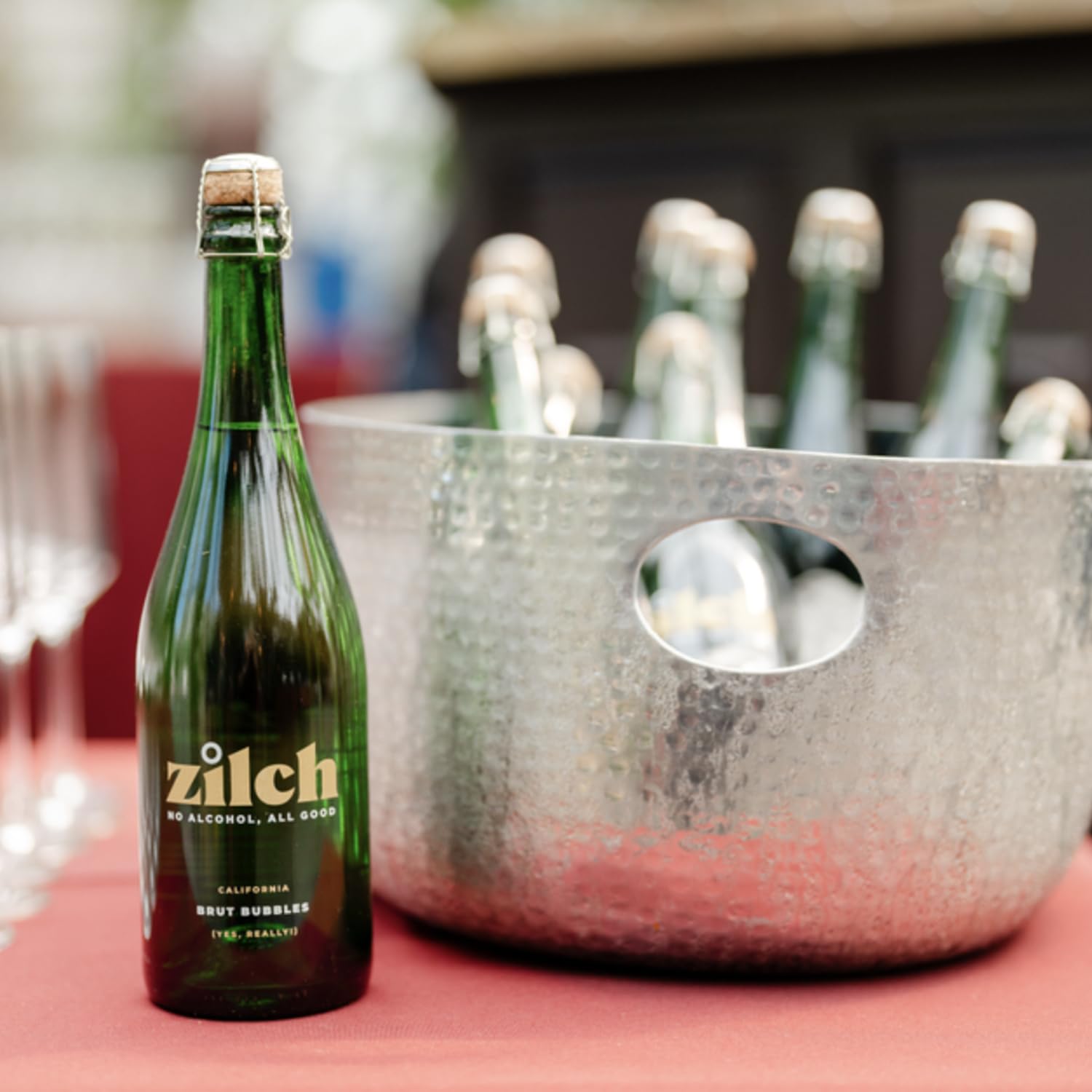 Premium Non-Alcoholic California Sparkling White Wine - Zilch Alcohol-Free Brut Bubbles | 6 Pack | Perfect for Celebrations, Weddings & Sober Social Events