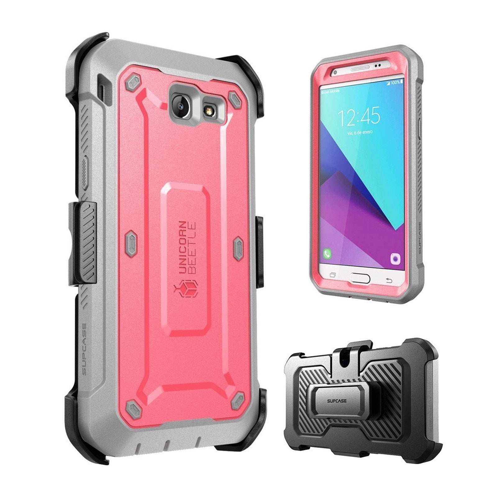 Samsung Galaxy J7 (2017) Unicorn Beetle Pro Full-Body Rugged Holster Case - Shockproof, Military-Grade Protection - Pink | Perfect for Outdoor Activities, Construction Work & Extreme Sports