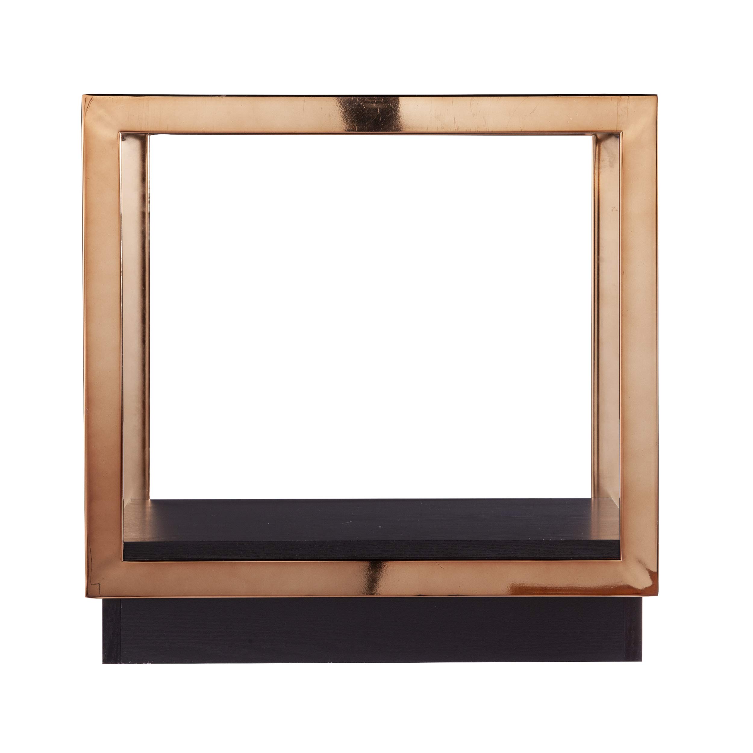 SEI Lexina End Table - Modern Nightstand with Storage Shelf, Champagne & Black Finish - Perfect for Living Room, Bedroom, or Office Side Table