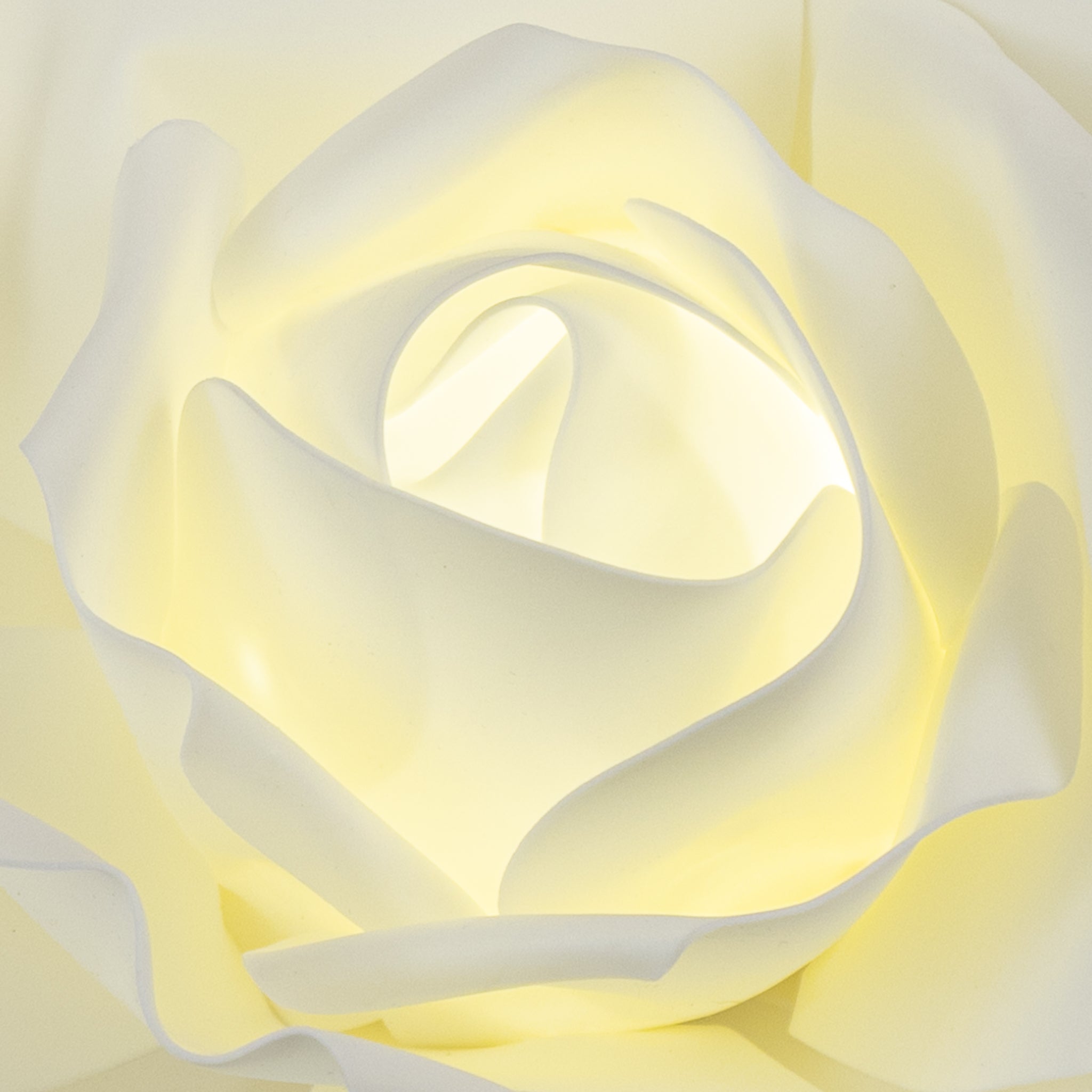 30cm Ivory LED Lighted Large Foam Rose Wall Decor - Romantic Bedroom, Wedding, Party & Home Decoration