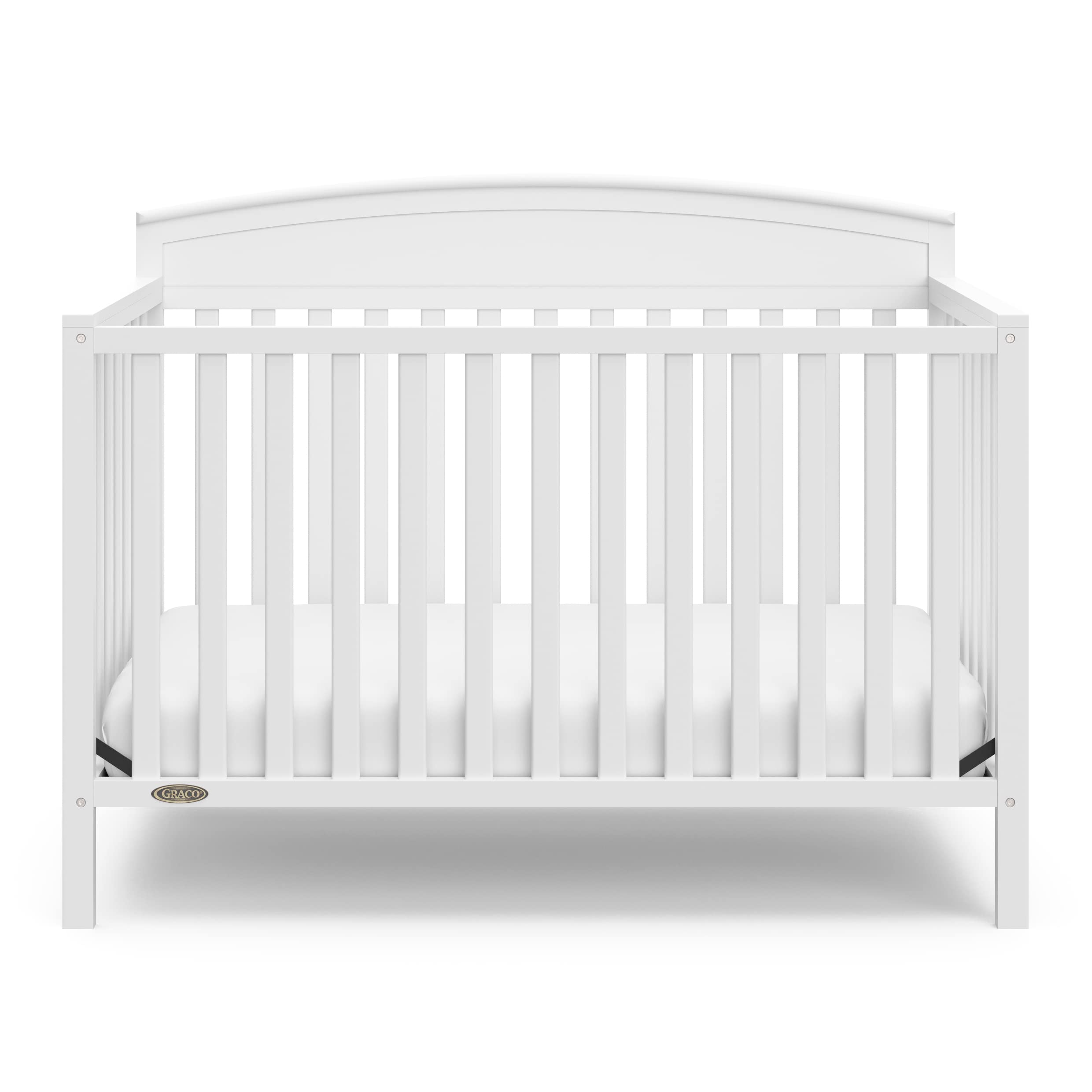 Graco Benton 5-in-1 Convertible Crib with Premium Foam Mattress for Baby & Toddler - White Nursery Furniture for Newborns to Big Kids