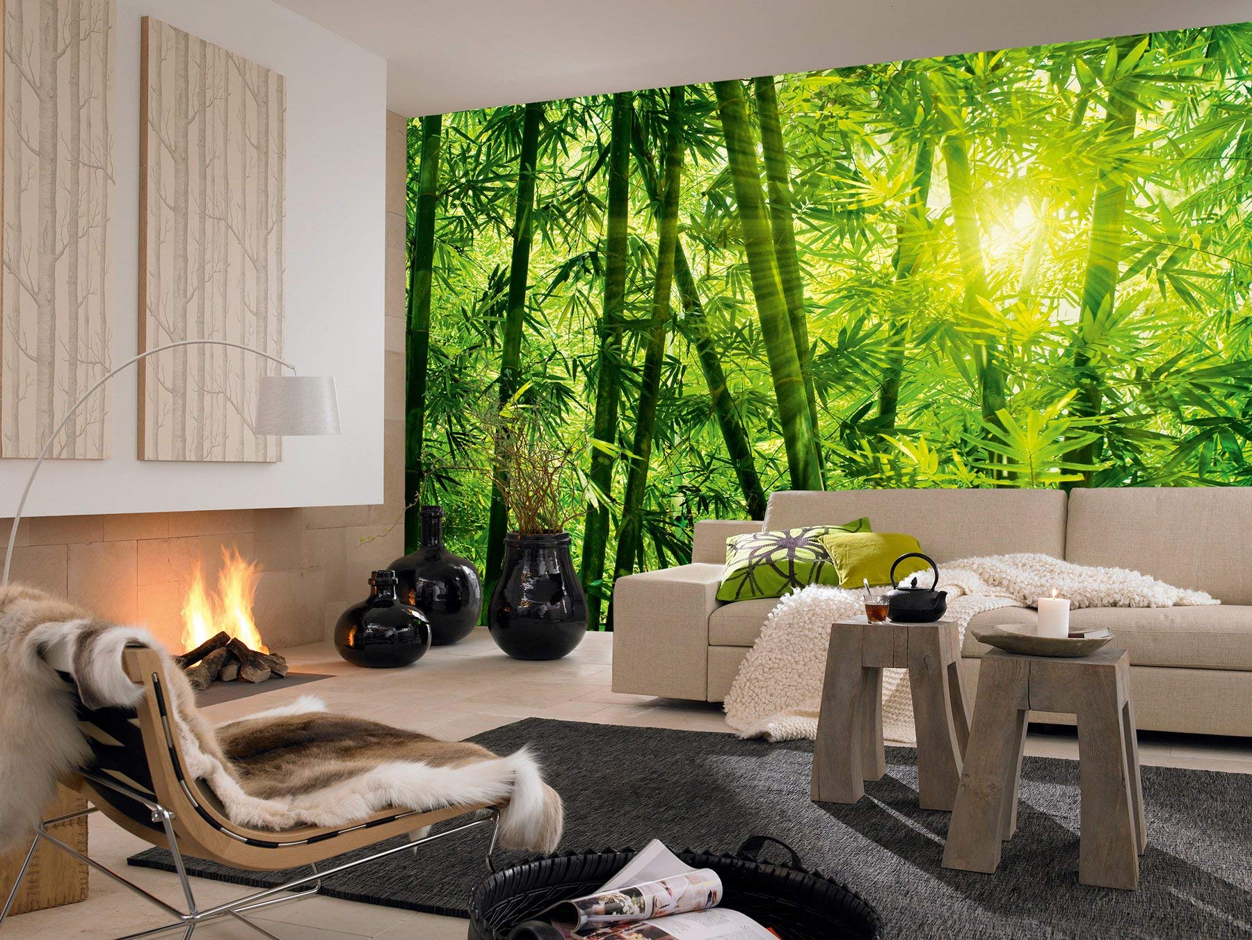 Bamboo Forest Wall Mural - Green Nature Décor for Home & Office