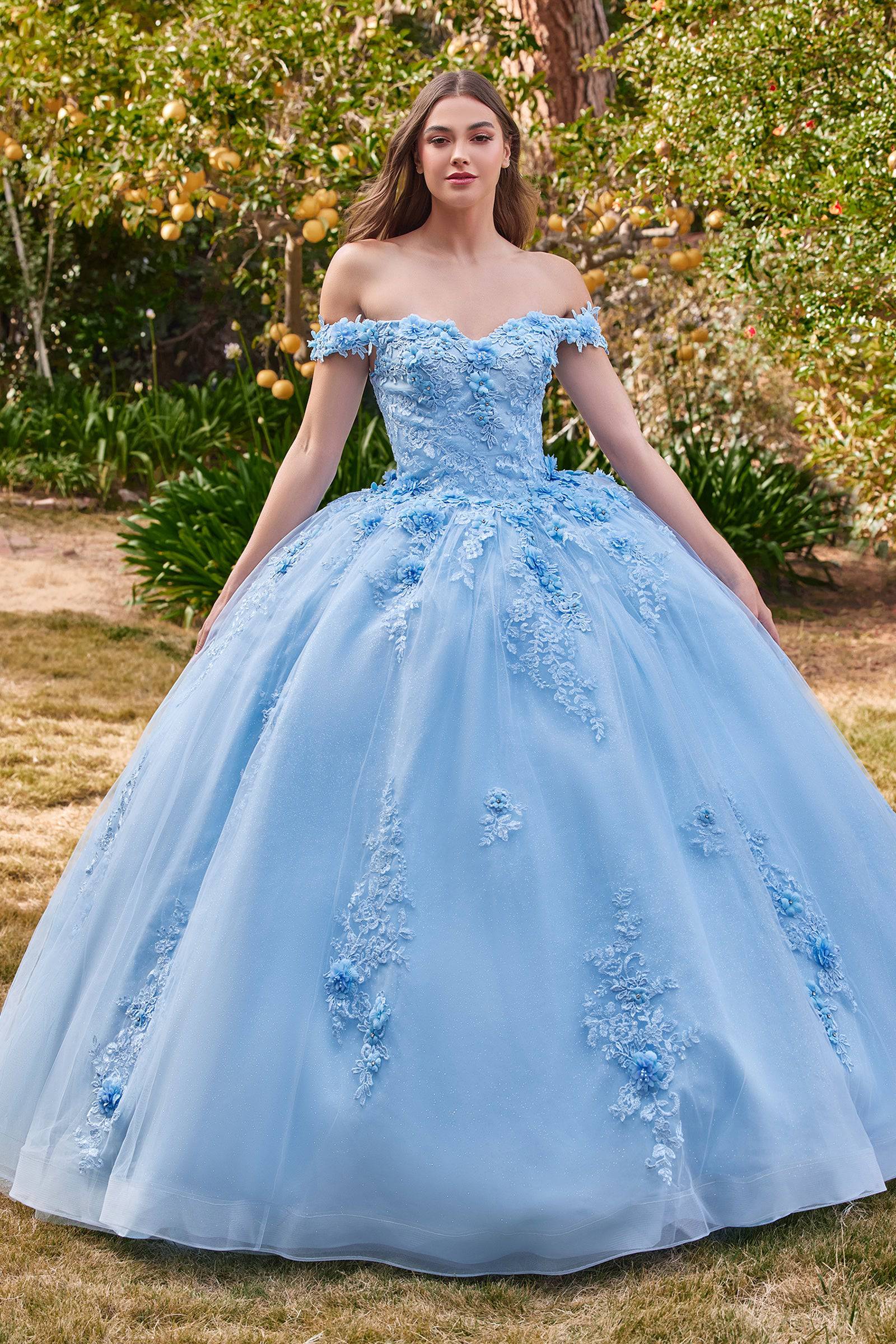 Cinderella Divine 15702 Off Shoulder Quinceanera Ball Gown - Elegant Sweet 15 Birthday Party Dress for Prom, Homecoming & Special Occasions