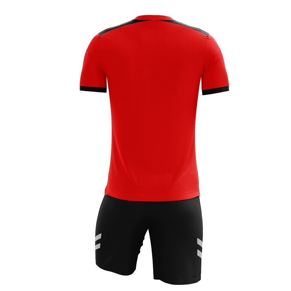 Men's Soccer Referee Uniform Set - Short Sleeve Professional Referee Jersey with Matching Shorts - Perfect for Soccer Matches, Tournaments & Training Sessions