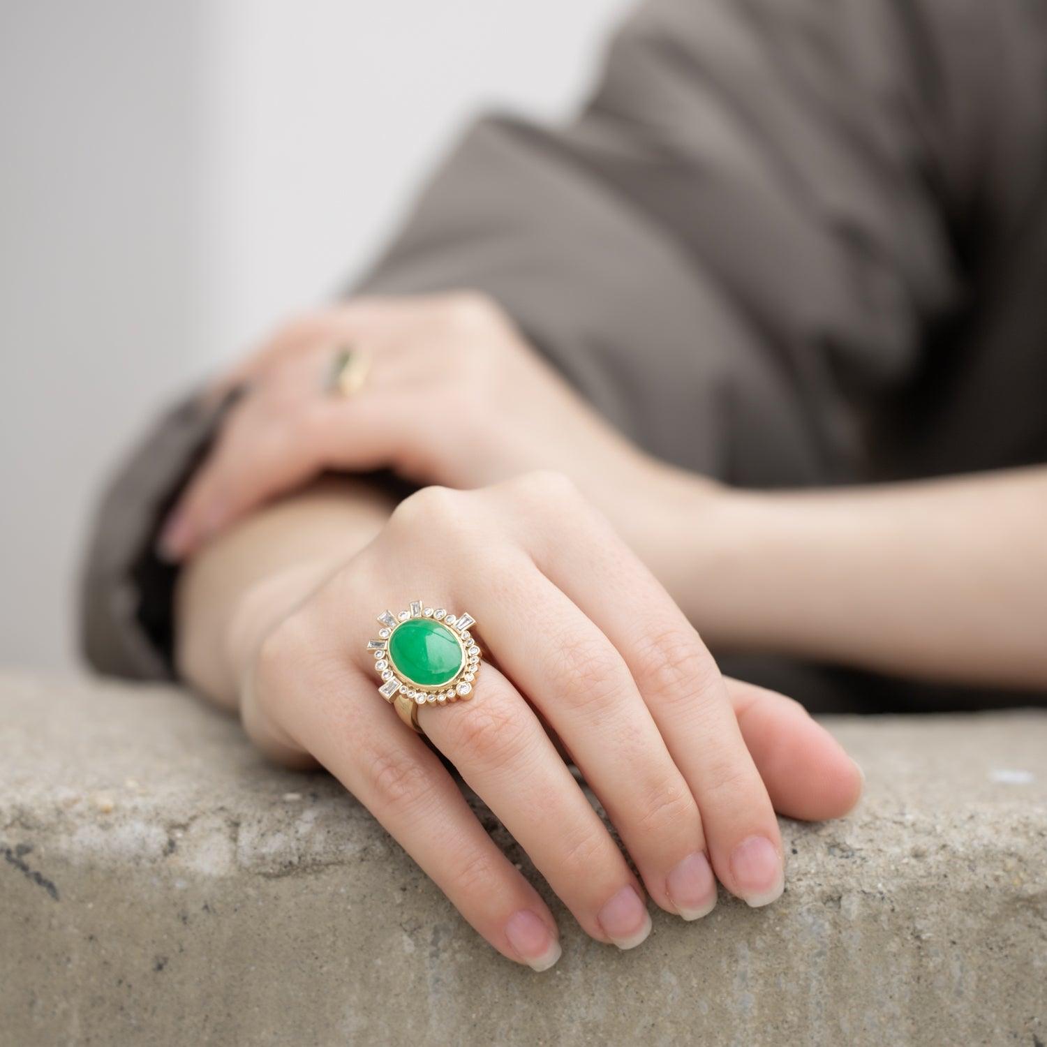 Elizabet Genuine Chrysoprase Sterling Silver Ring | Natural Gemstone Jewelry for Women | Perfect for Everyday Wear, Gift Giving & Special Occasions