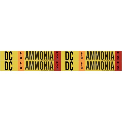 Brady 90422 Vinyl DC Liquid Ammonia High Pipe Marker, .75
