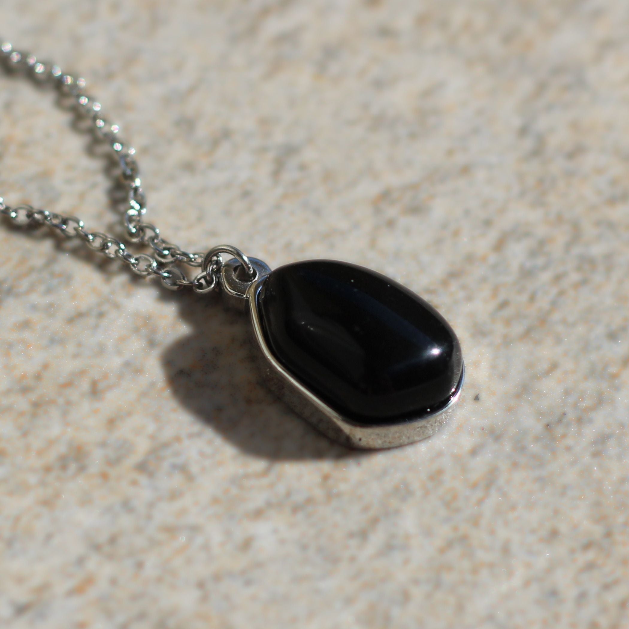 Obsidian Drop Necklace - Elegant Black Gemstone Pendant for Women | Perfect for Everyday Wear, Meditation & Spiritual Healing