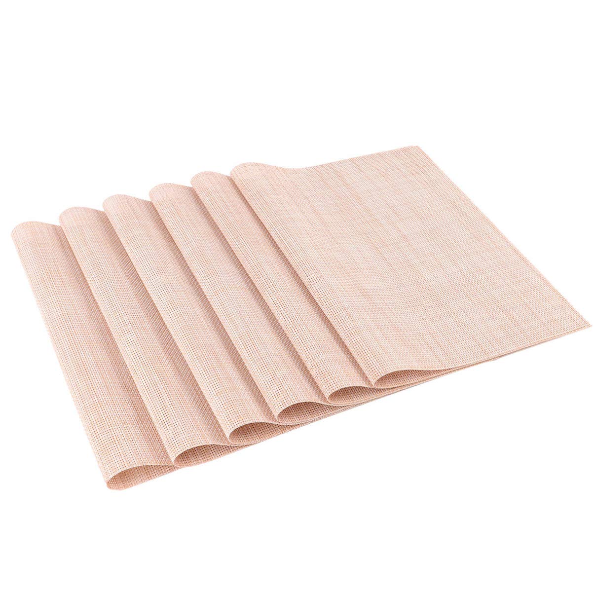 6-Piece Non-Slip PVC Table Placemats Set - Waterproof Heat-Resistant Dining Mats for Restaurant, Hotel & Home Use - Perfect for Everyday Meals, Parties & Formal Dining Settings