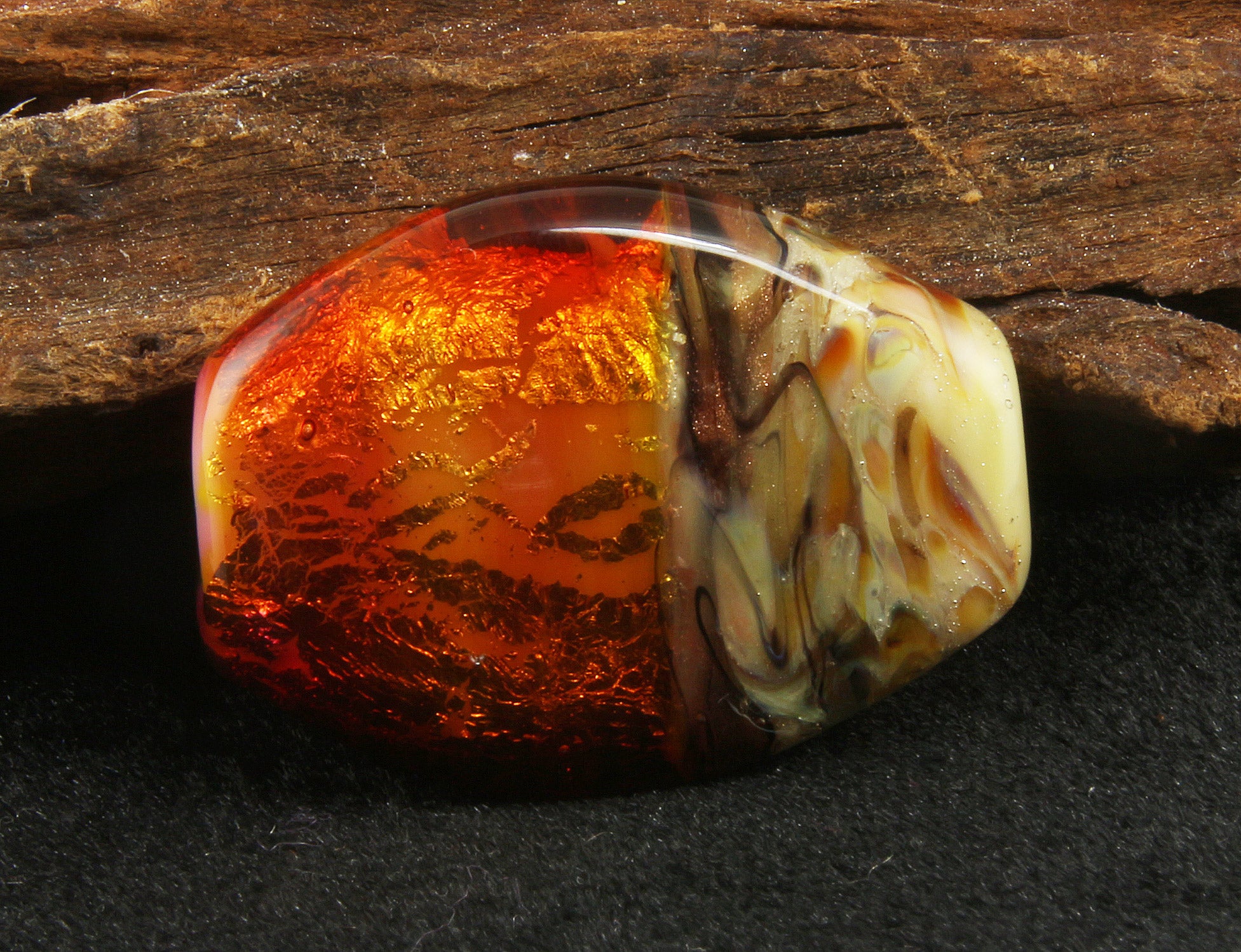 Handmade Red Fire Lampwork Glass Focal Bead for Jewelry Making - Perfect for Necklaces, Bracelets, and DIY Craft Projects