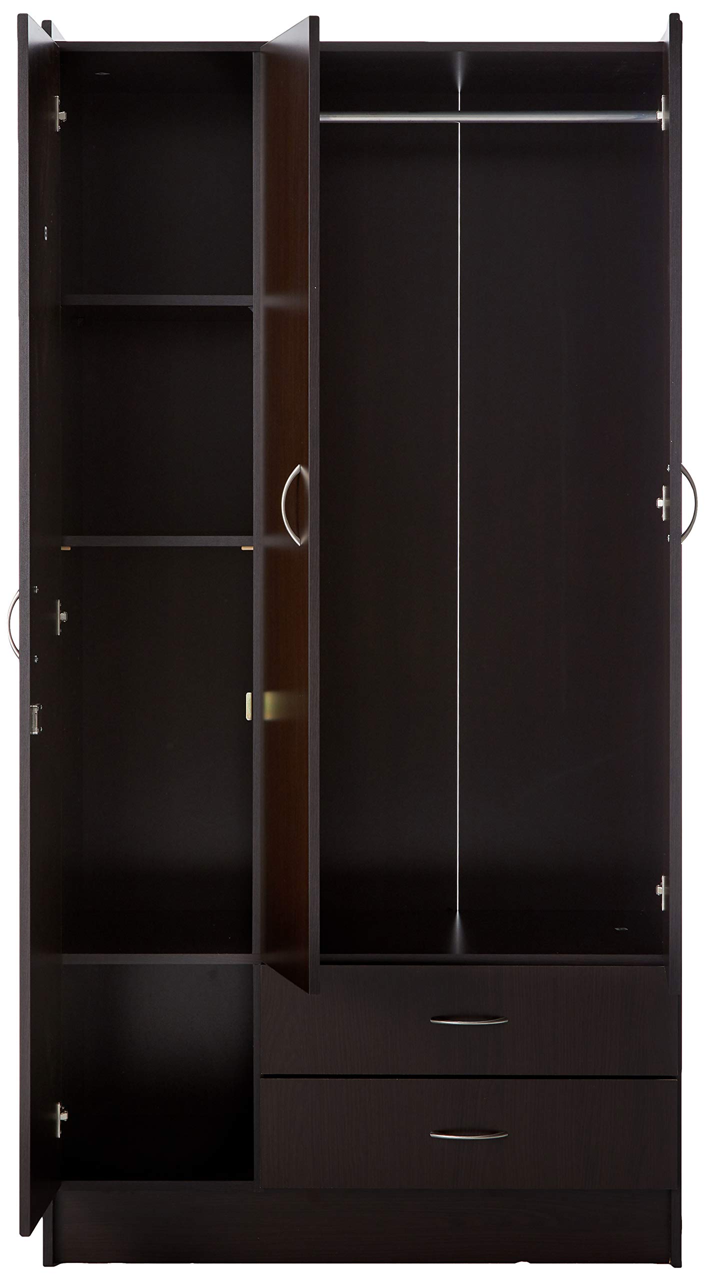 Espresso Brown Inval Armoire with Wengue Finish - Perfect for Bedroom, Living Room, or Home Office Storage