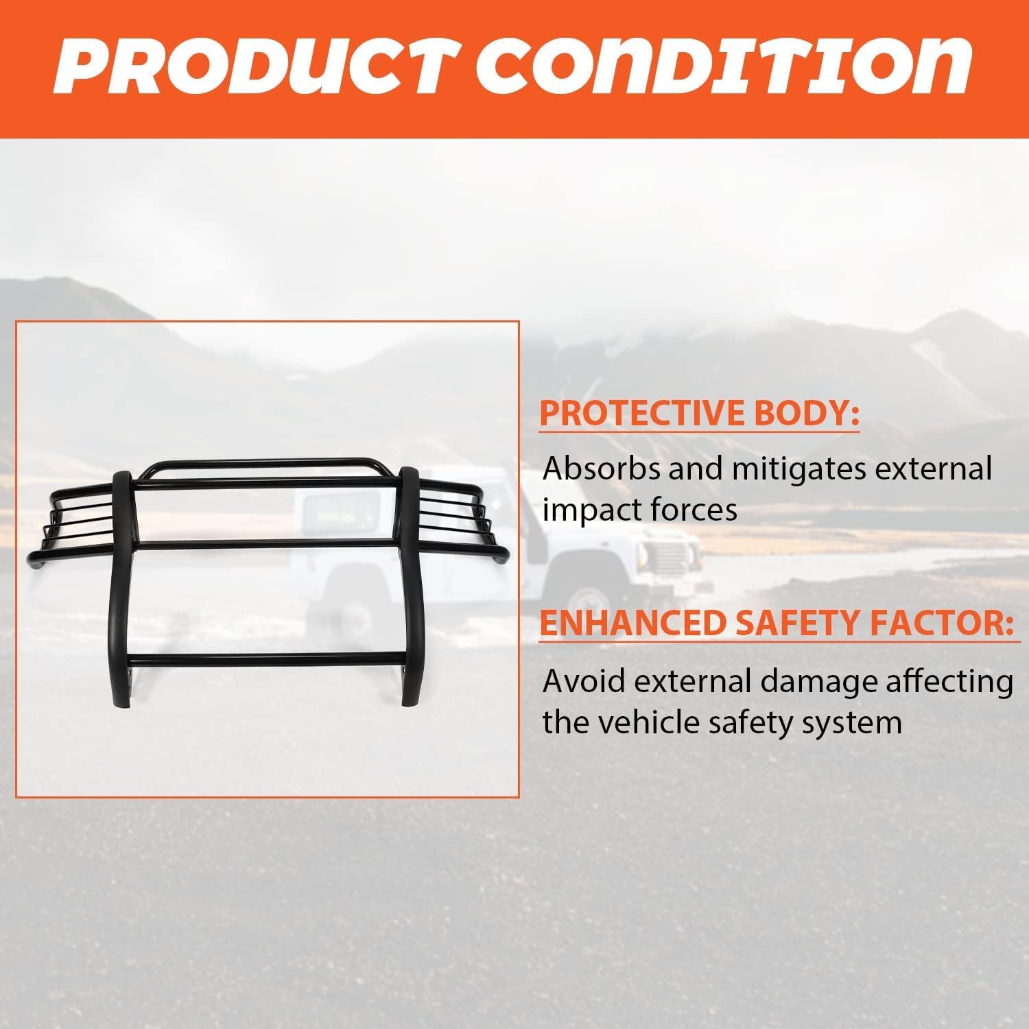 Kojem Heavy Duty Steel Brush Guard Bull Bar - Compatible with 1998-2004 Toyota Tacoma Pre-Runner | Front Bumper Grille Guard Protector | Powder Coated Black | Off-Road Protection & Vehicle Styling