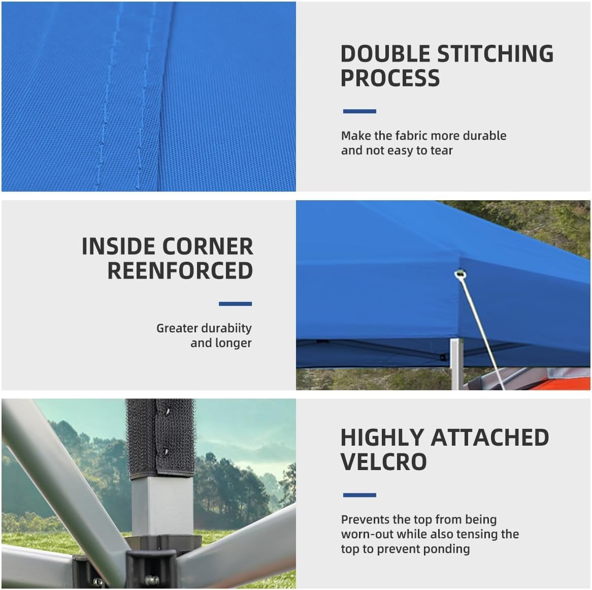 Durable Ez Pop-up Canopy Tent Commercial-Series (6x6ft, Blue) - Perfect for Outdoor Events, Farmers Markets & Beach Parties