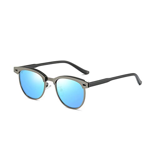 Silver Grey Metal Frame/Blue Lens-0911