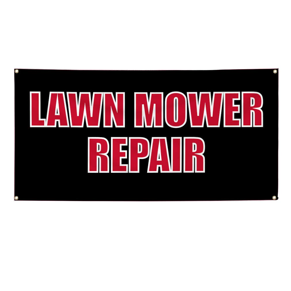 Vinyl Banner 36x72 Inches - Weatherproof Outdoor Yard Sign with 6 Grommets for Lawn Mower Repair, Business Advertising & Industrial Use | Perfect for Storefronts, Events & Construction Sites
