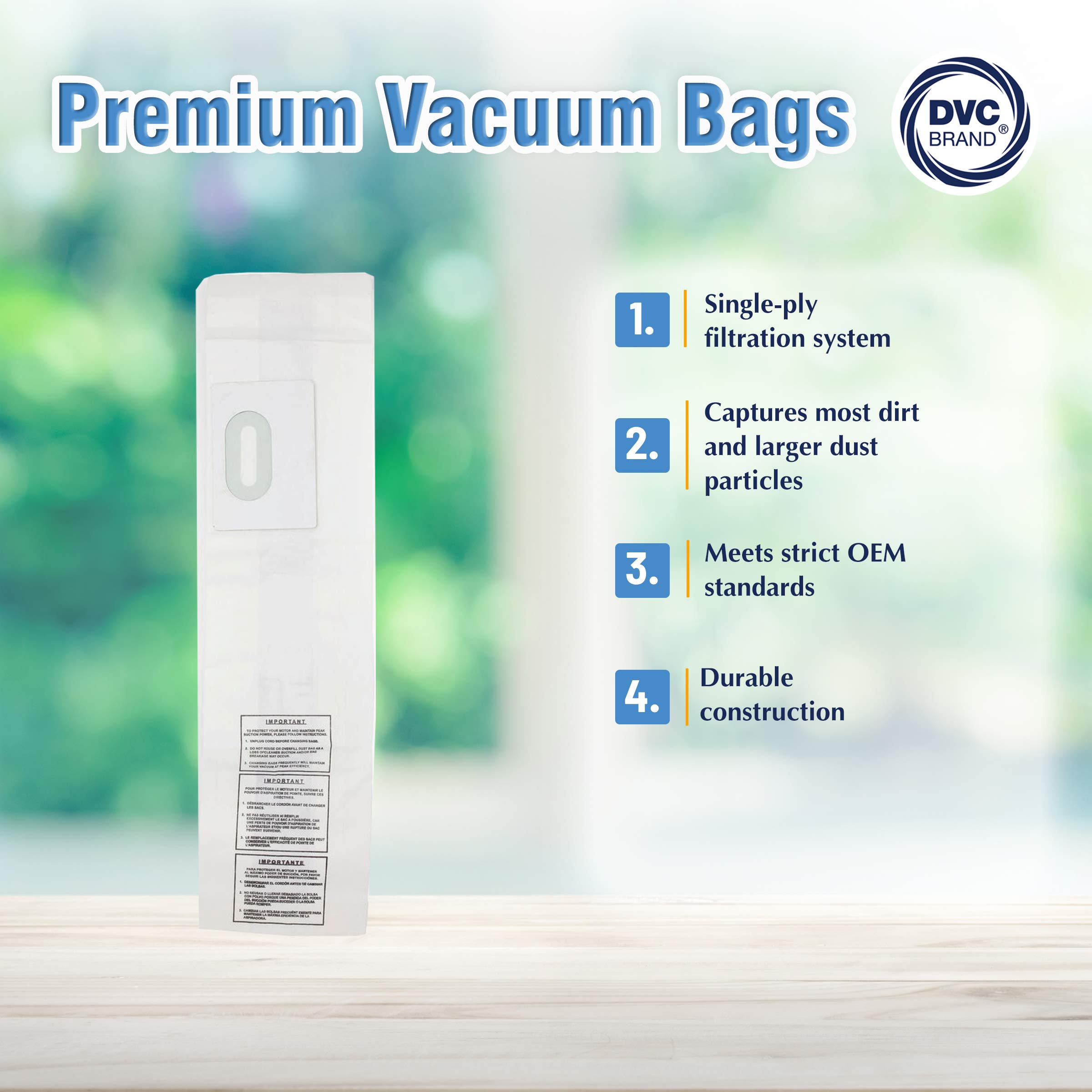 DVC Replacement Vacuum Cleaner Bags for Kenmore Style L & Whirlpool Upright Models - 3 Pack Heavy Duty Dust Bags | Compatible with Kenmore 2050651 | Perfect for Deep Cleaning Carpets, Hard Floors, and Pet Hair Removal