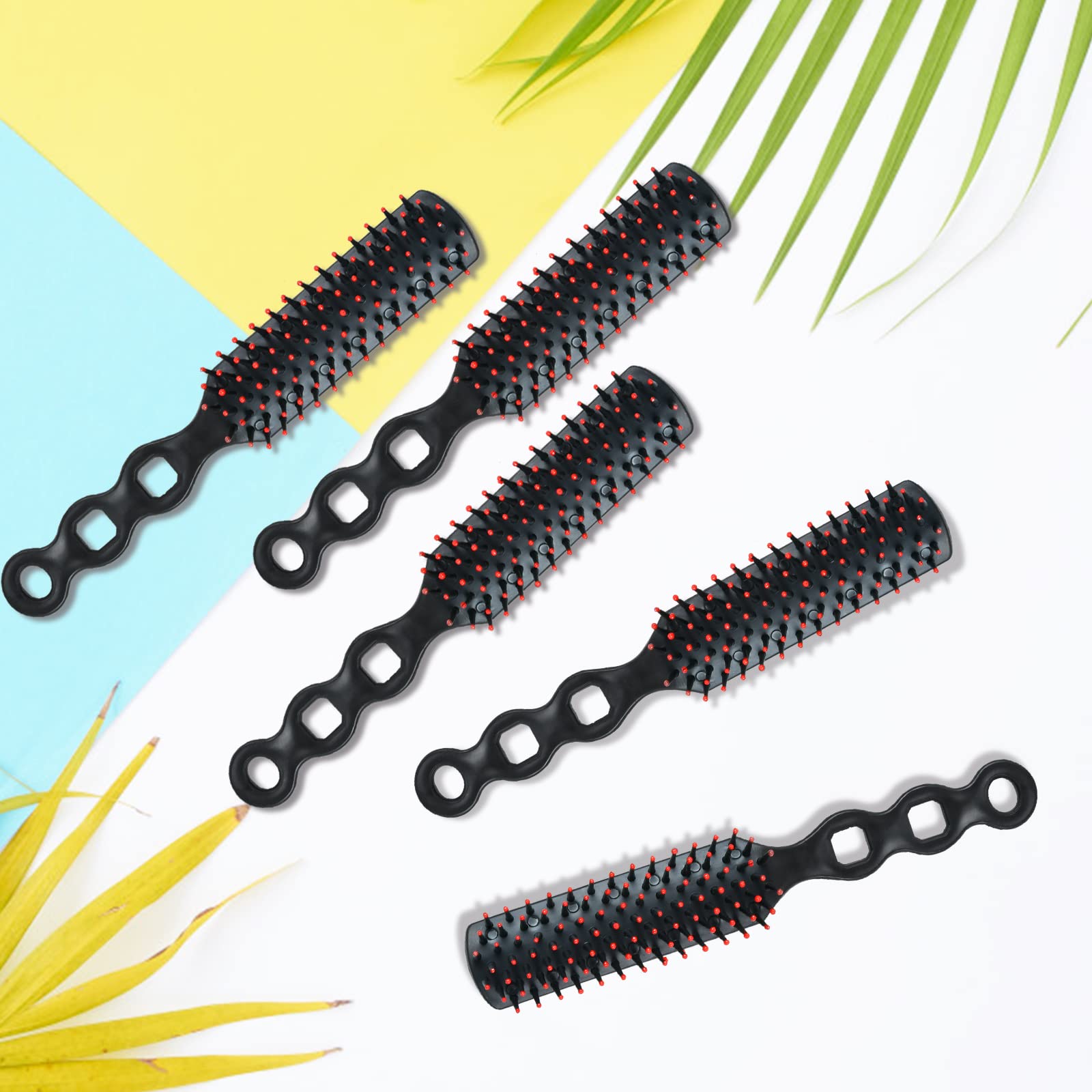 Elesunory 30 Pack Bulk Disposable Hair Brushes - Anti Static Detangling Combs for Salon, Hotel & Nursing Home - Travel Size 7 x 0.78 Inch Black Hairbrush Set - Perfect for Guests, Patients & Personal Use