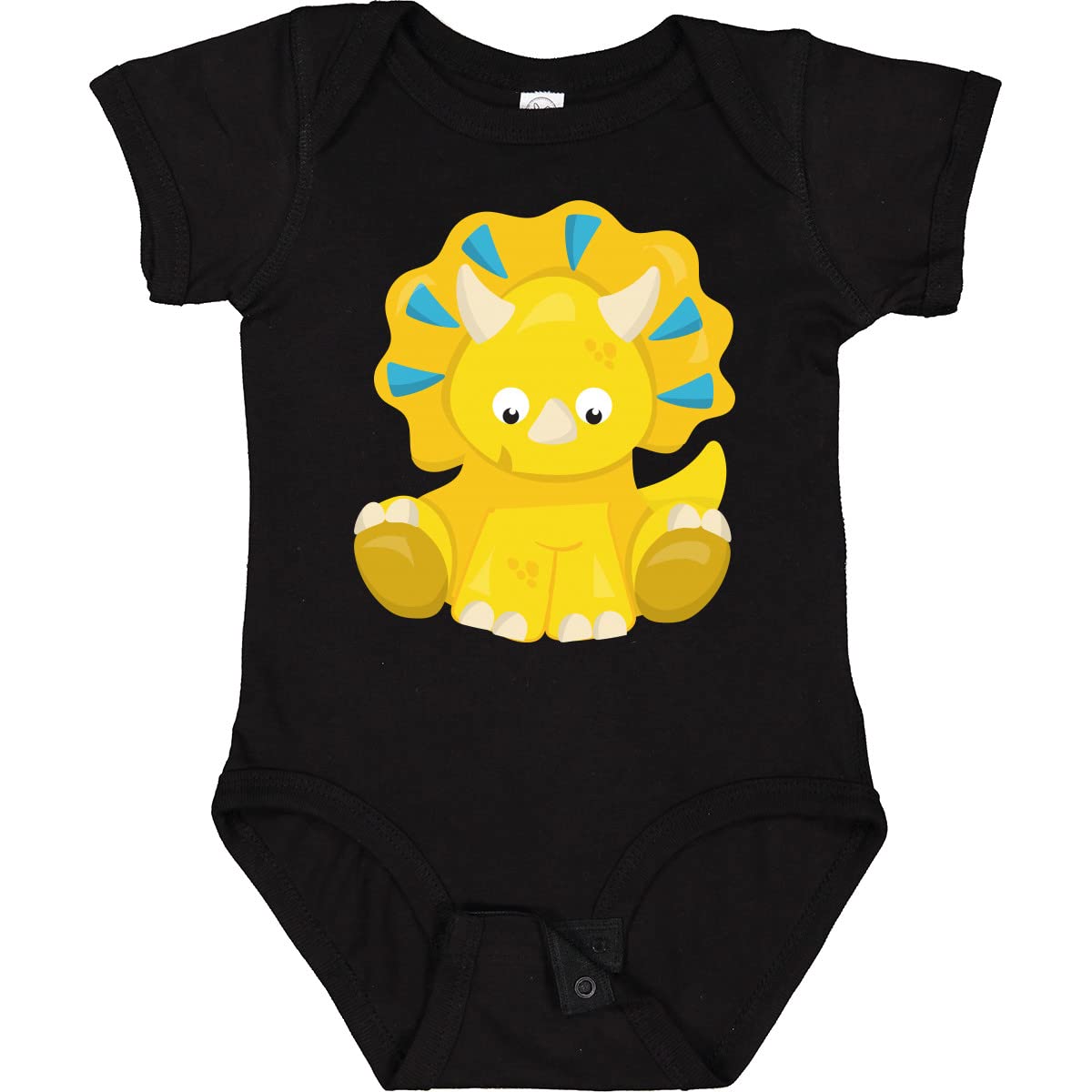 Inktastic Adorable Dinosaur Baby Bodysuit - Cute Triceratops Dino Onesie for Infants & Toddlers | Perfect for Playdates, Daycare & Dinosaur-Themed Birthday Parties