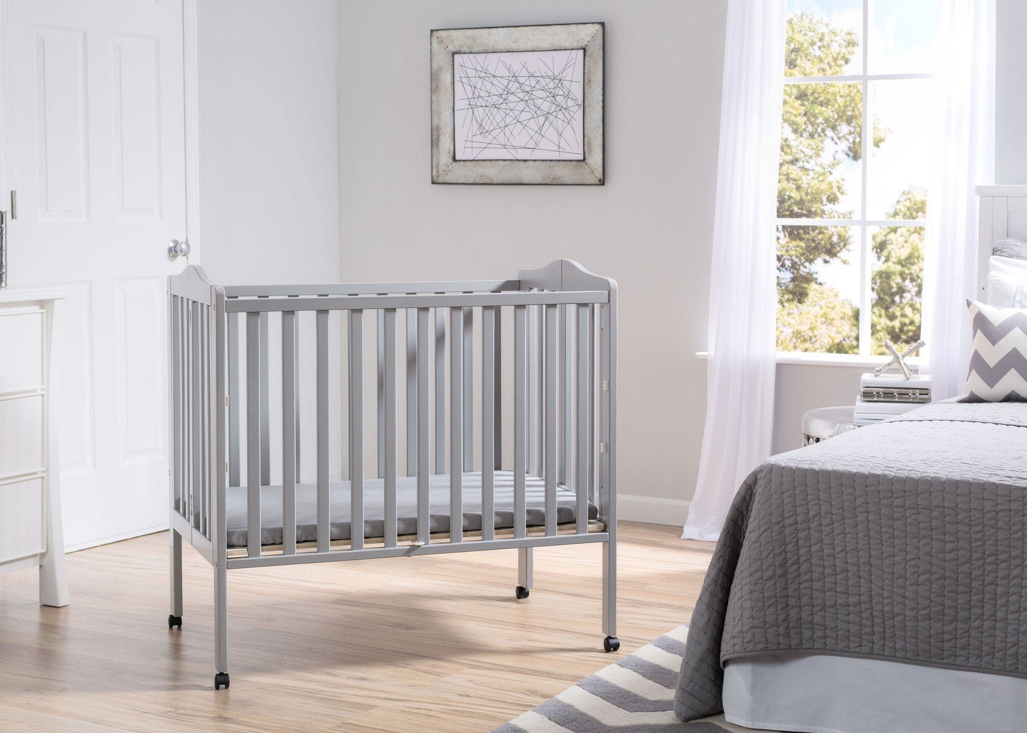 Portable Folding Crib with Mattress - Lightweight Travel Baby Bed for Home & Nursery | Perfect for Travel, Camping & Grandparents' House