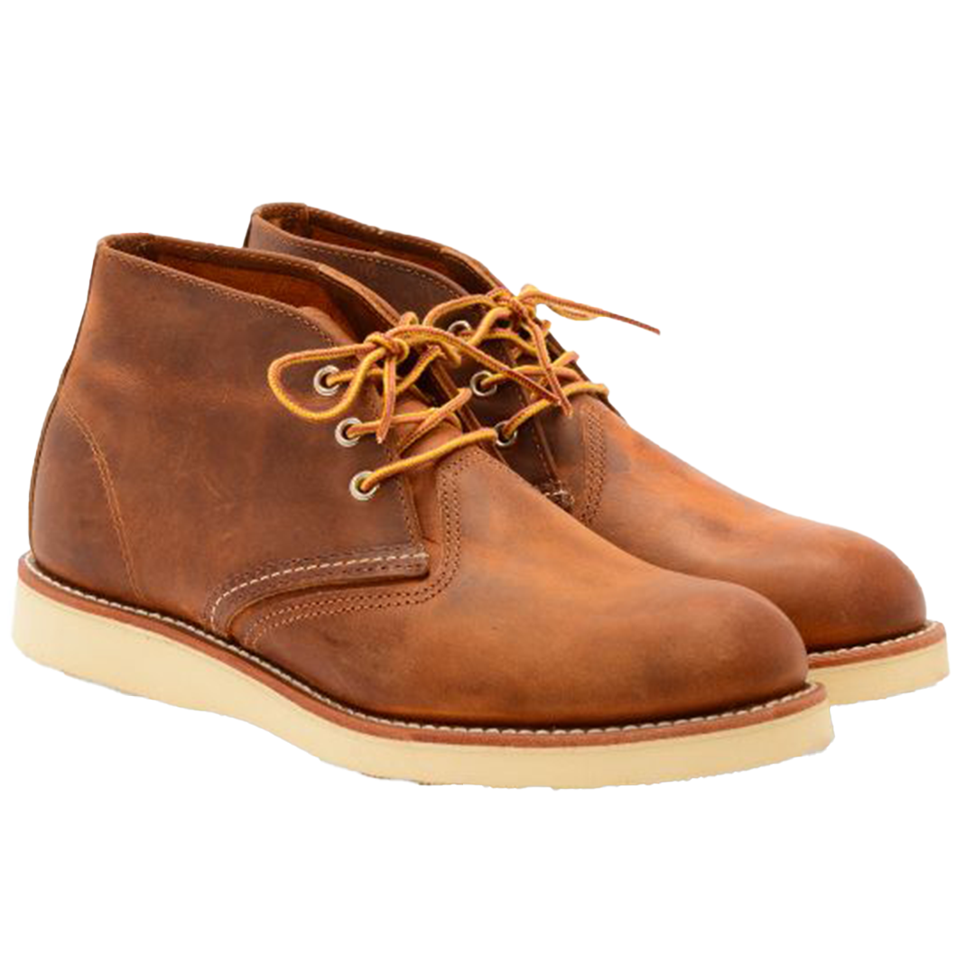 Men's WORK CHUKKA 3137 Leather Boots - Copper Rough & Tough - Durable & Comfortable for Work, Hiking & Outdoor Activities