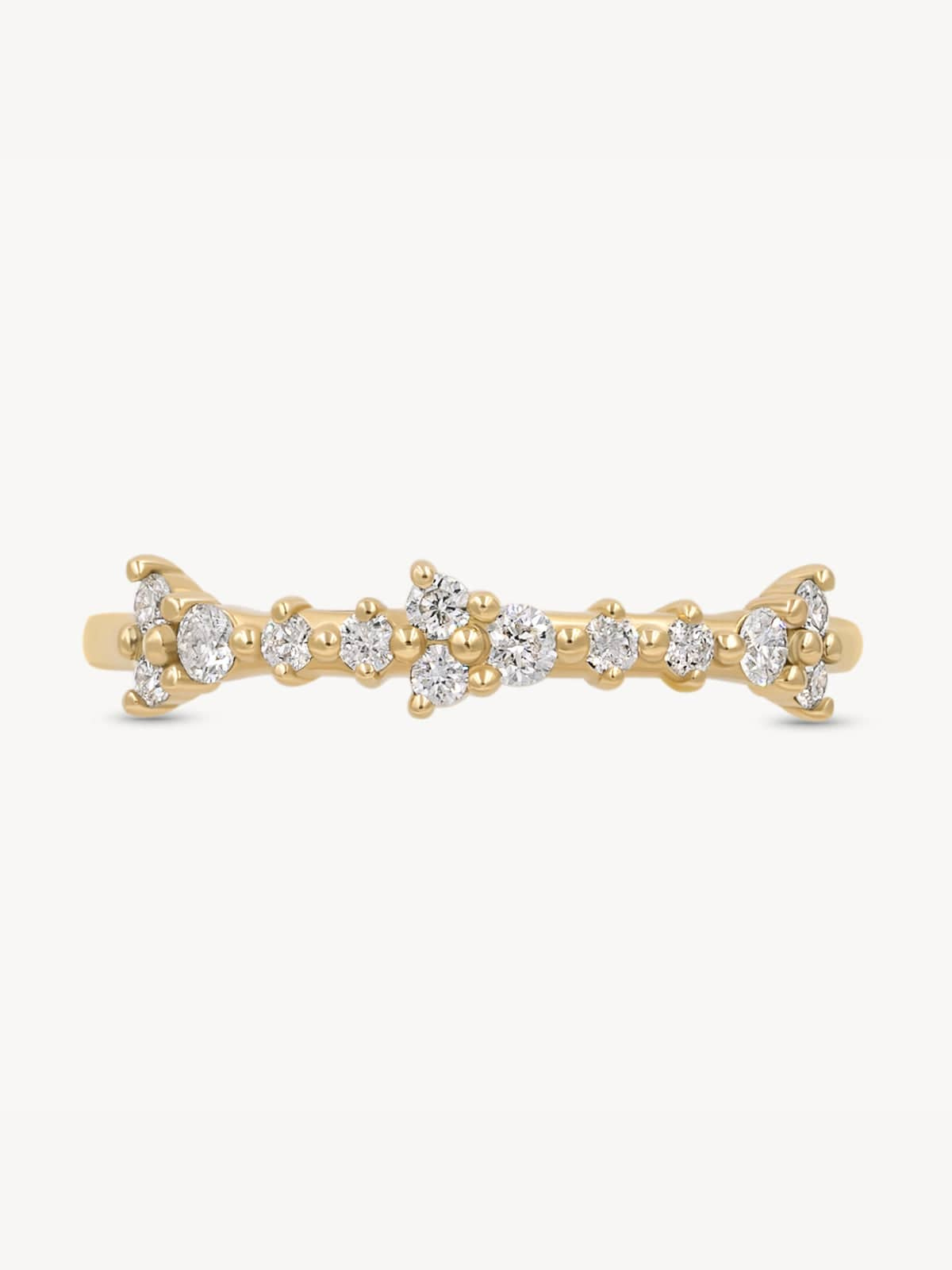 Exquisite 14K Gold Diamond Trio Ring for Women - Elegant Stackable Wedding Band, Anniversary Gift - Perfect for Engagements, Bridal Jewelry & Special Occasions