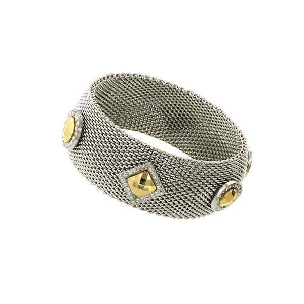 1928 Jewelry Fusion Lux Mesh Bracelet for Women - Elegant Vintage Style Adjustable Cuff Bracelet - Perfect for Parties, Weddings & Evening Events