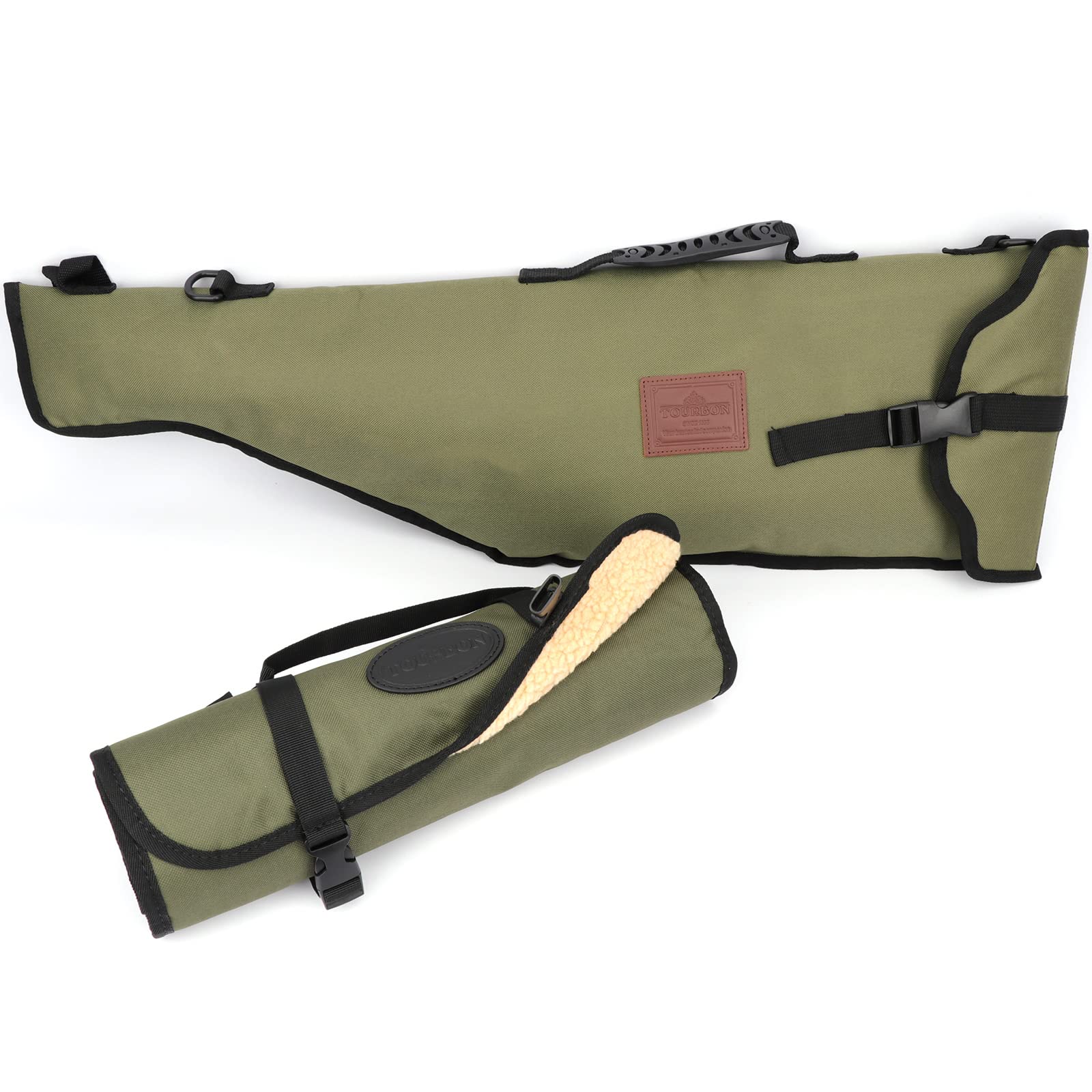 TOURBON 28-inch Tactical Pistol Case with Roll-Up Gun Cleaning Mat - Durable Range Bag for Firearm Storage & Maintenance at Shooting Range or Home