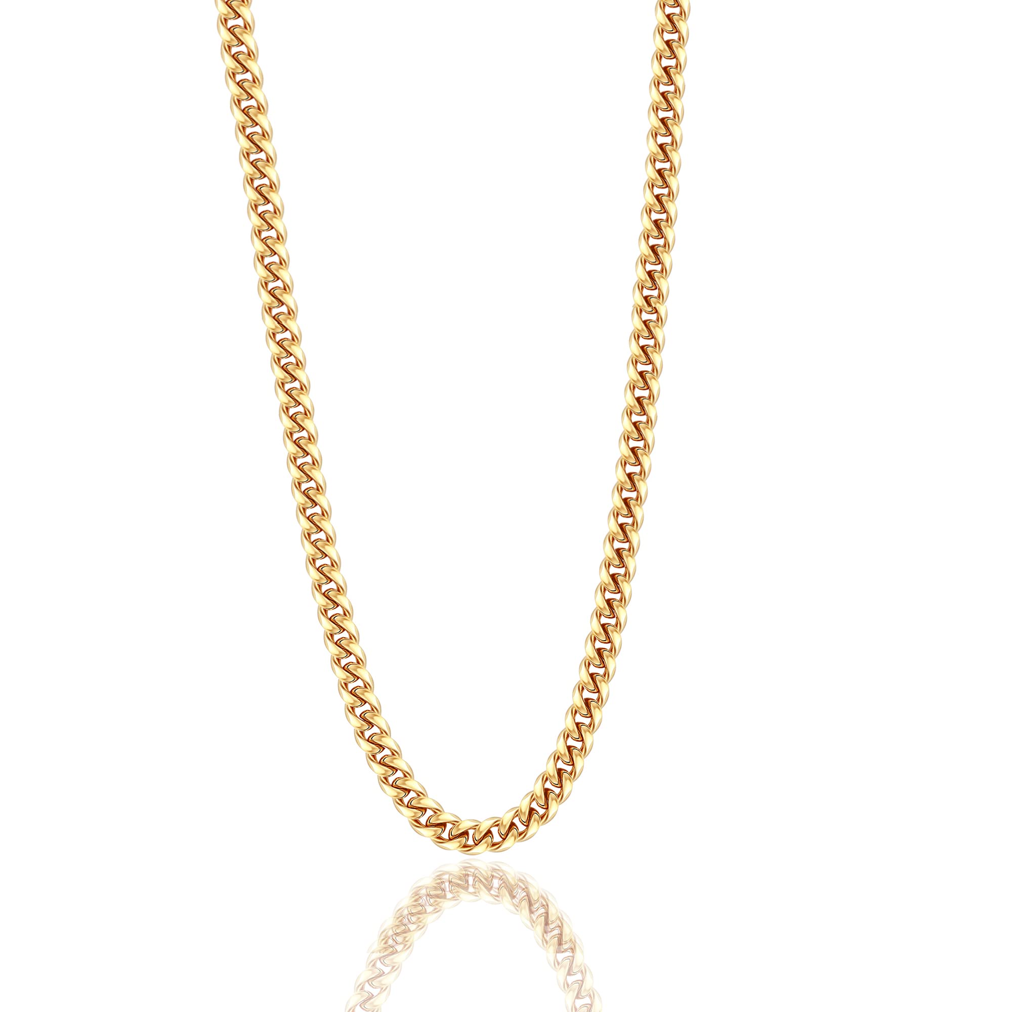18K Gold Plated Stainless Steel Cuban Link Chain for Men - Hip Hop Jewelry, Durable & Tarnish-Free - Perfect for Gifts, Parties & Everyday Wear