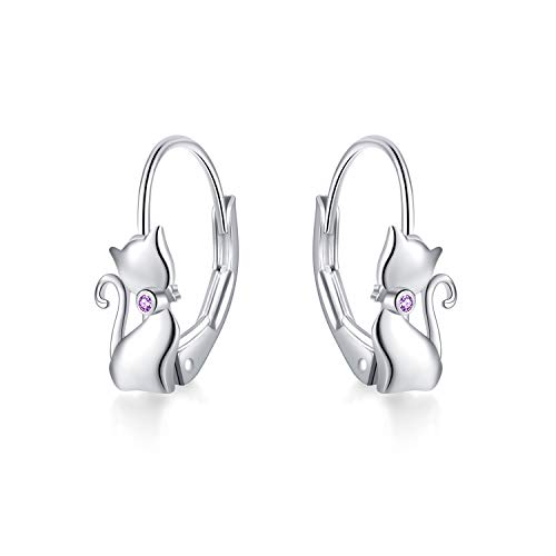 B-Purple cat earrings
