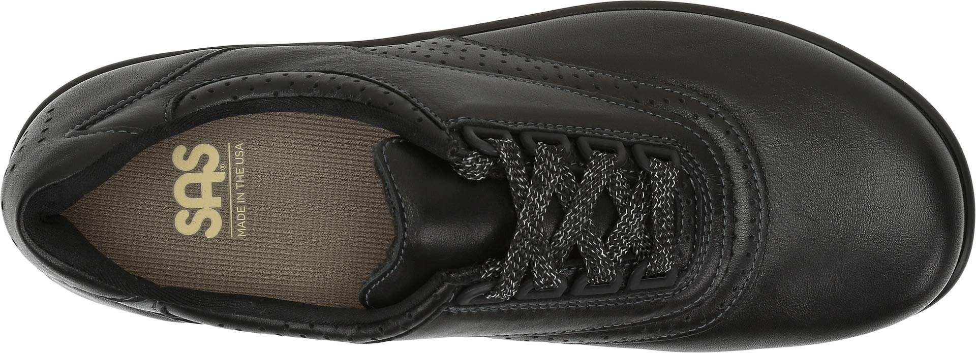 SAS Walk Easy Comfort Walking Shoes for Women - Black, Size 8.5 Narrow (AA) - Supportive & Cushioned Footwear for Walking, Travel & Everyday Comfort