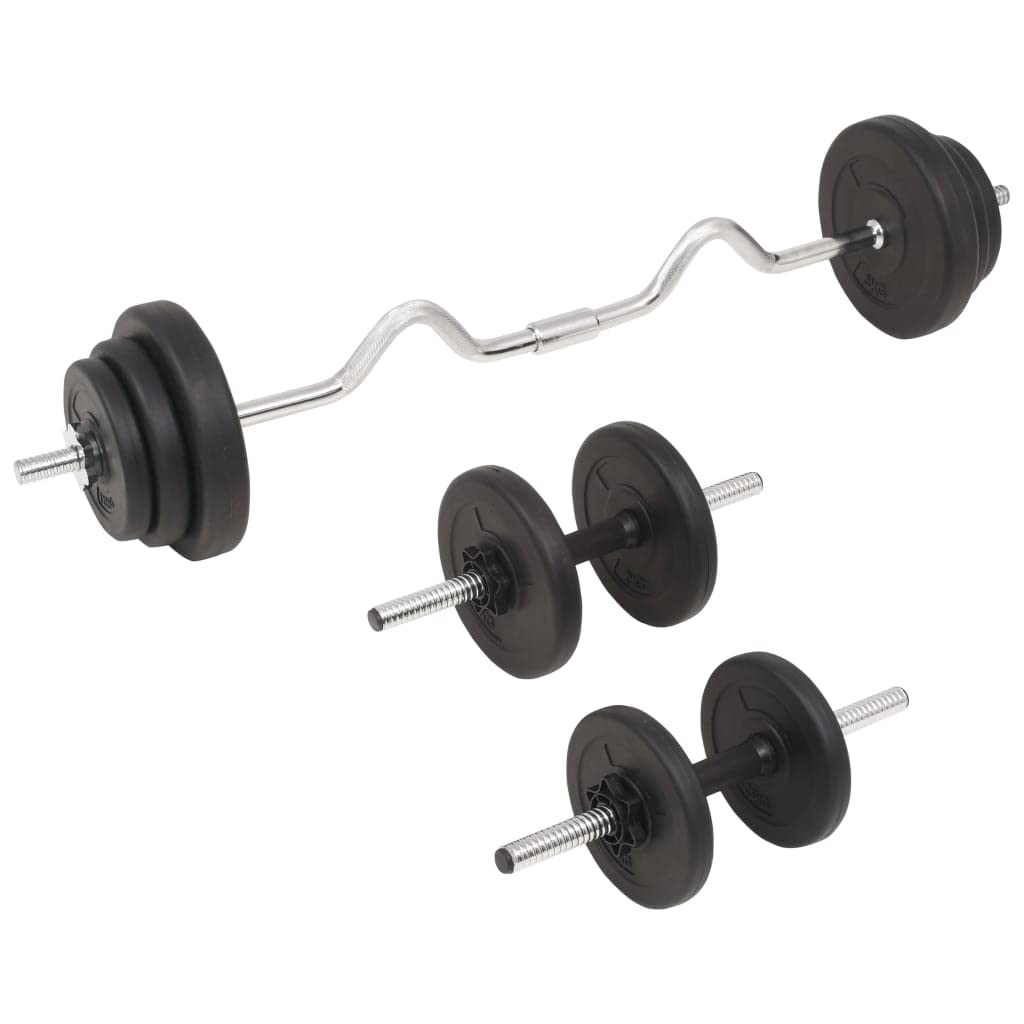 vidaXL Barbell and Dumbbell Set - 66.1 lb Free Weights for Home Gym, Strength Training Equipment for Men & Women - Perfect for Weightlifting, CrossFit, and Full-Body Workouts