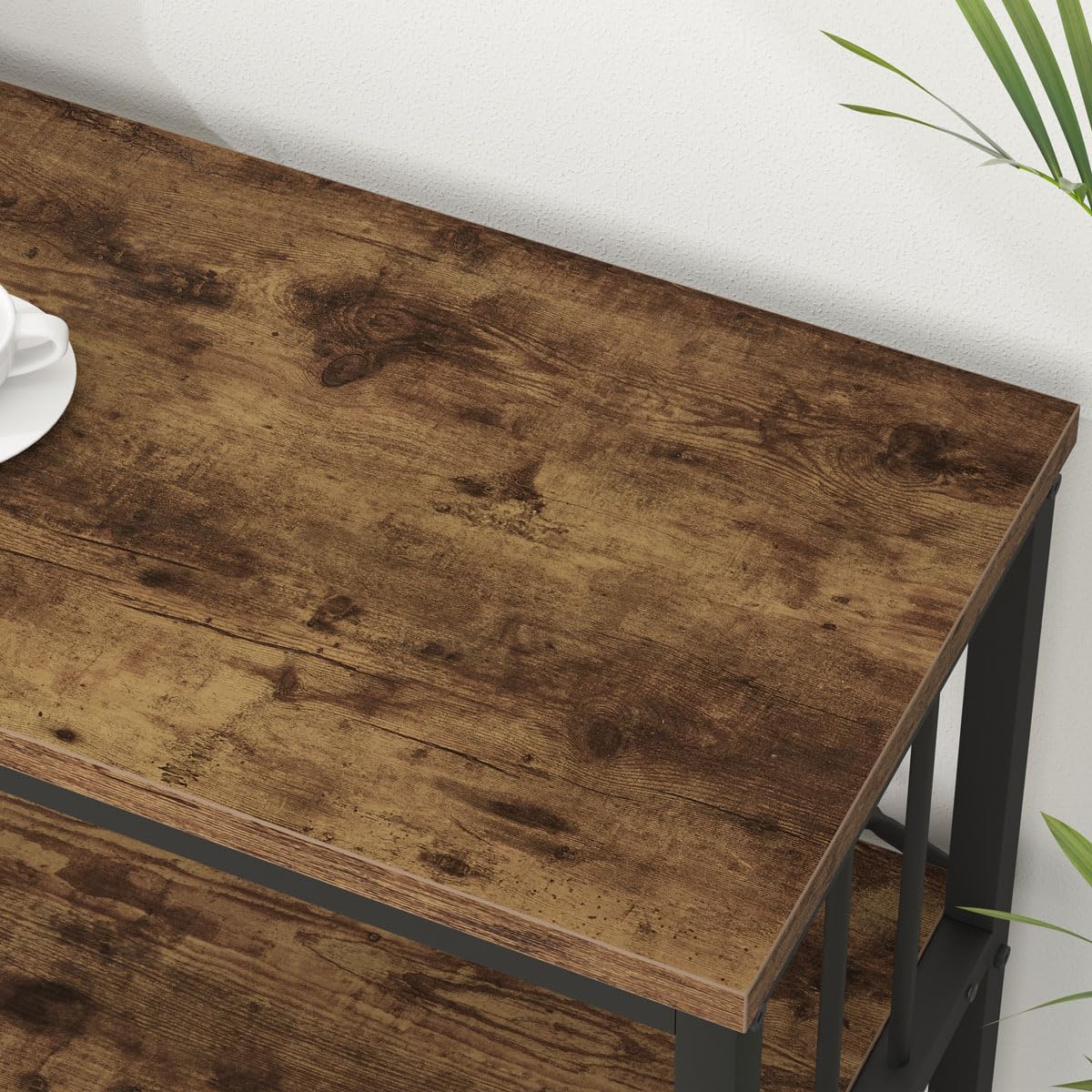 LVB Rustic 3-Tier Entryway Table - Industrial Long Wood Sofa Table Behind Couch - Farmhouse Narrow Console Table with Storage Shelf - Modern Hallway Entry Table for Foyer & Living Room - Rustic Brown (63