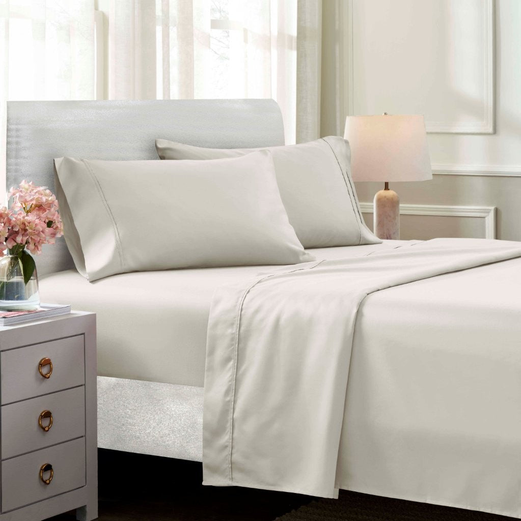 Premium 1400-1500 Thread Count Cotton Blend Deep Pocket Bed Sheet Set - Ultra Soft & Breathable for a Comfortable Sleep - Perfect for Master Bedroom, Guest Room & Dorm