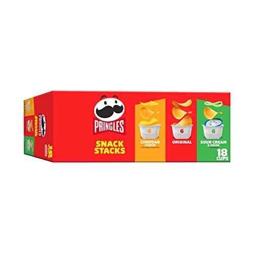 Pringles Potato Crisps Variety Pack - 18 Snack Cups, 12.9oz Box | Perfect for Lunch, Office & Kids Snacks | Great for Parties, Road Trips & Movie Nights