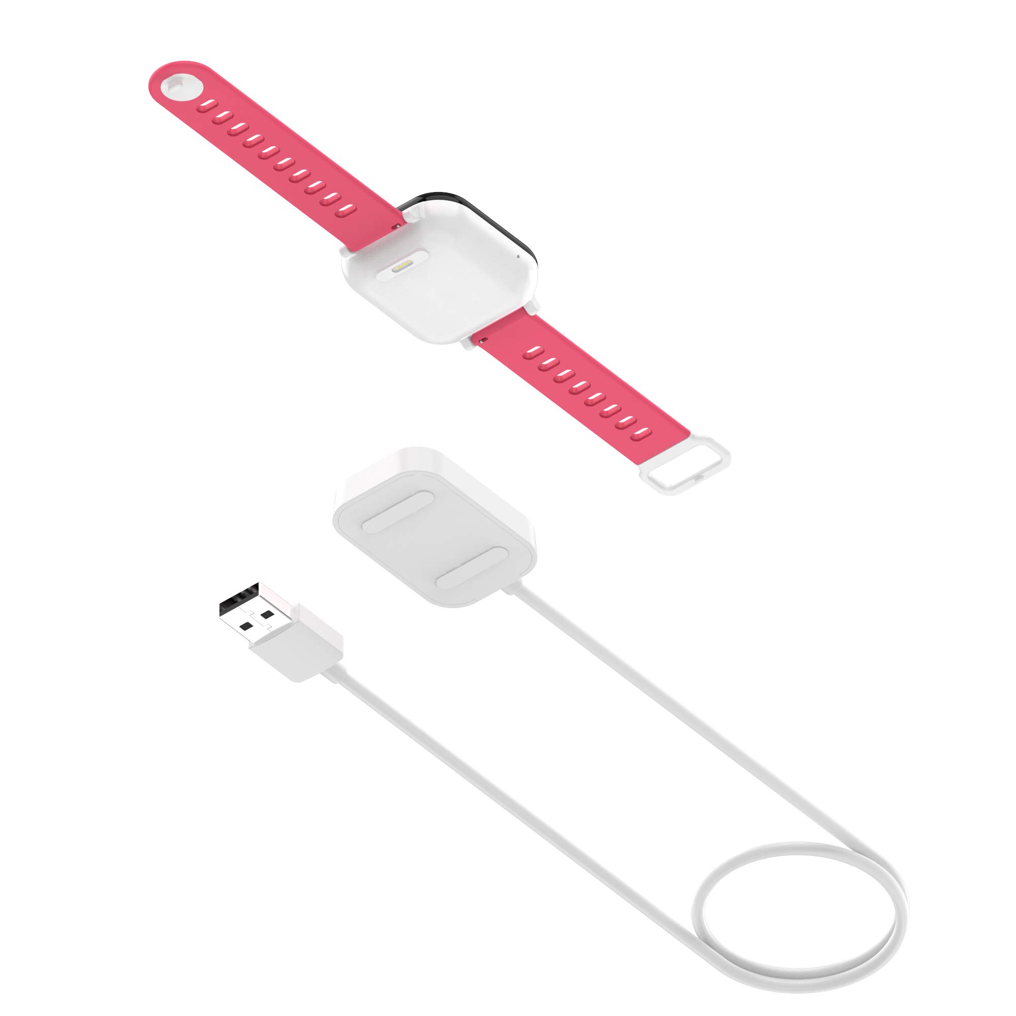 FitTurn USB Charger Cable for Verizon Gizmowatch & Disney Edition - Replacement Power Cord, Charging Dock & Data Sync Clip (White) - Perfect for Kids Smartwatch Charging at Home, School & Travel