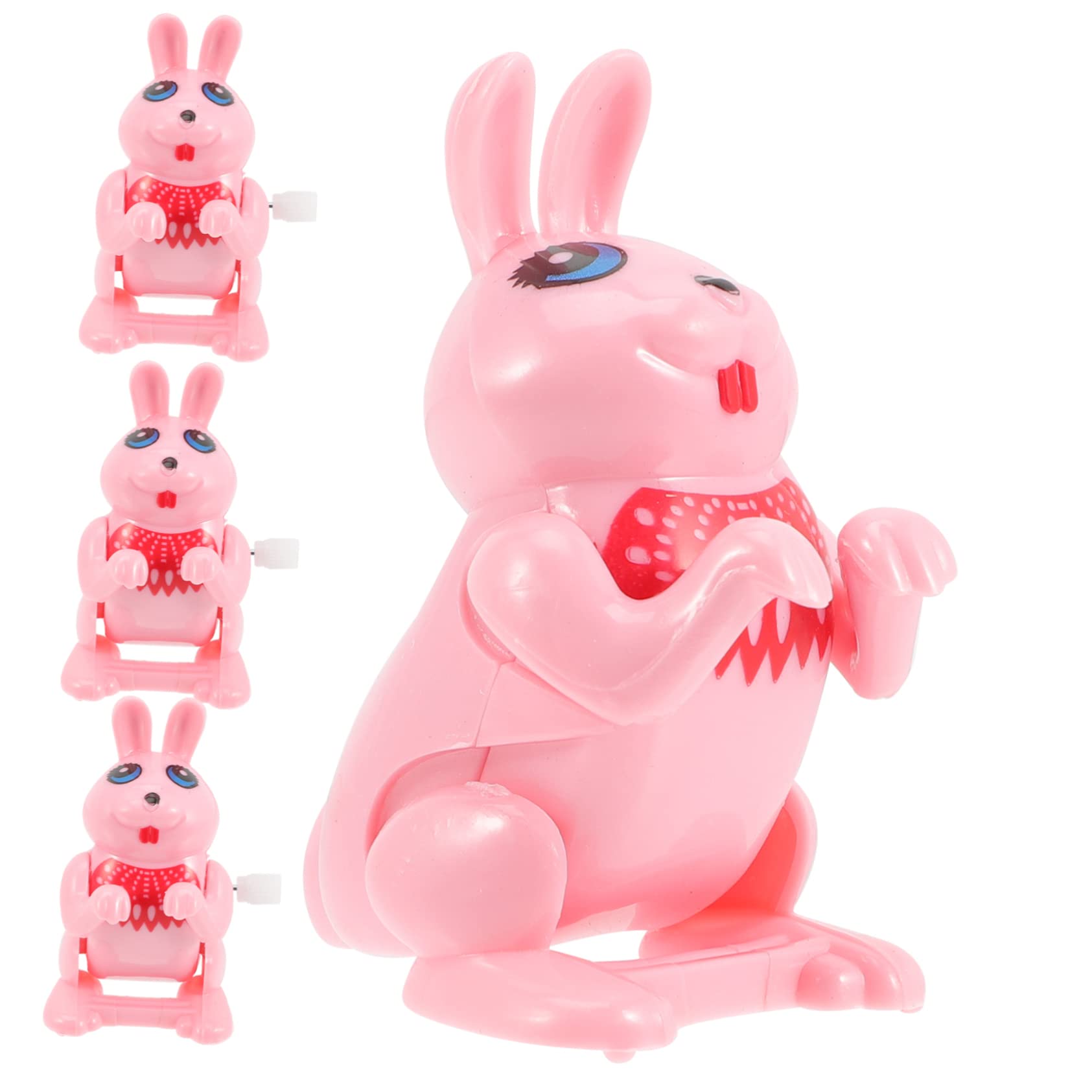 SAFIGLE 4pcs Wind Up Rabbit Toy - Funny Clockwork Bunny Model, Chinese Zodiac Animal Collectible, Novelty Plastic Wind-Up Toys for Kids | Perfect for Easter Gifts, Birthday Party Favors & Toddler Playtime