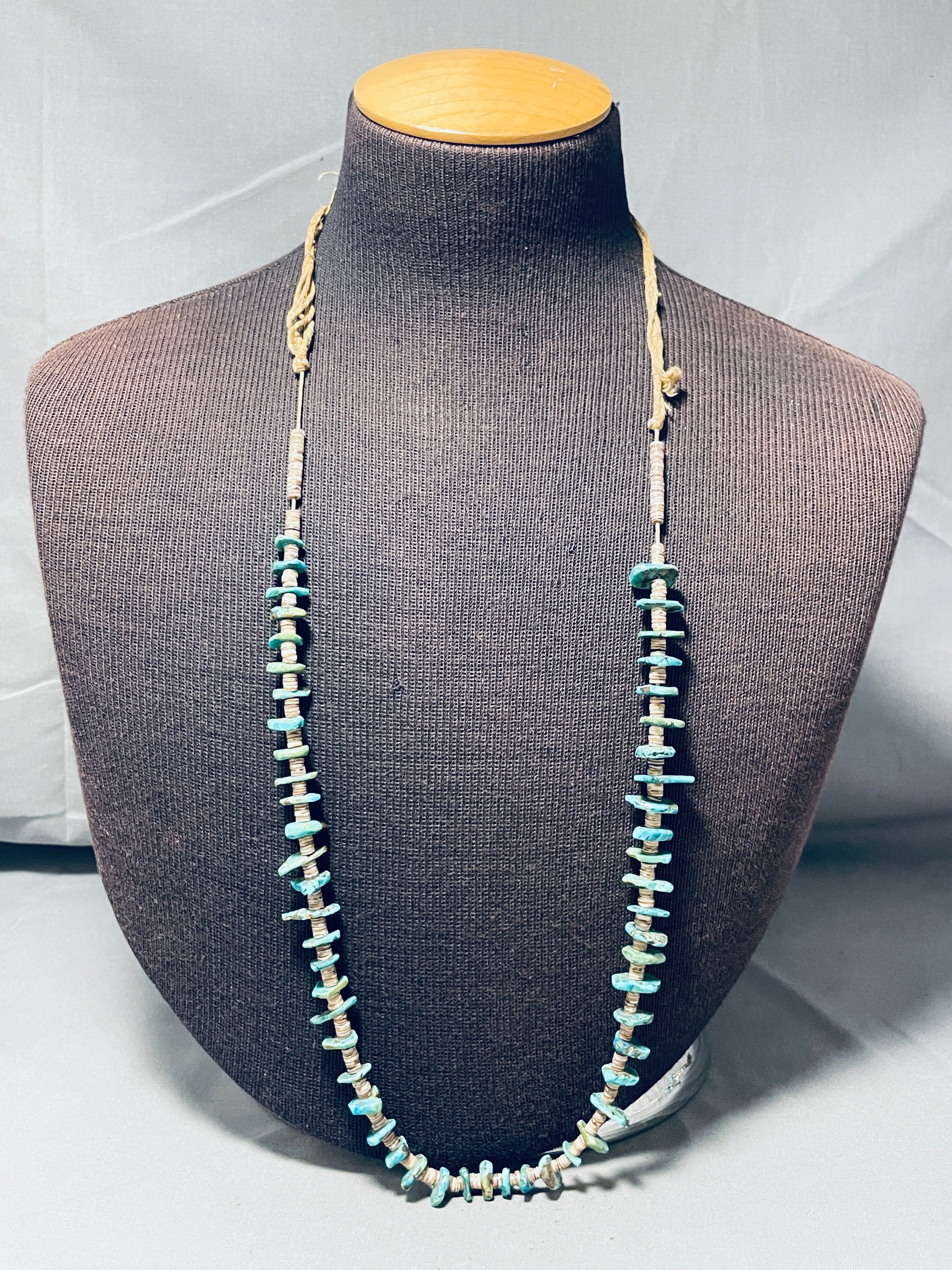 1950's Rare Vintage Native American Navajo Royston & Kingman Turquoise Necklace - Authentic Handmade Jewelry for Women, Boho Style, Southwest Fashion - Perfect for Weddings, Parties & Special Occasions