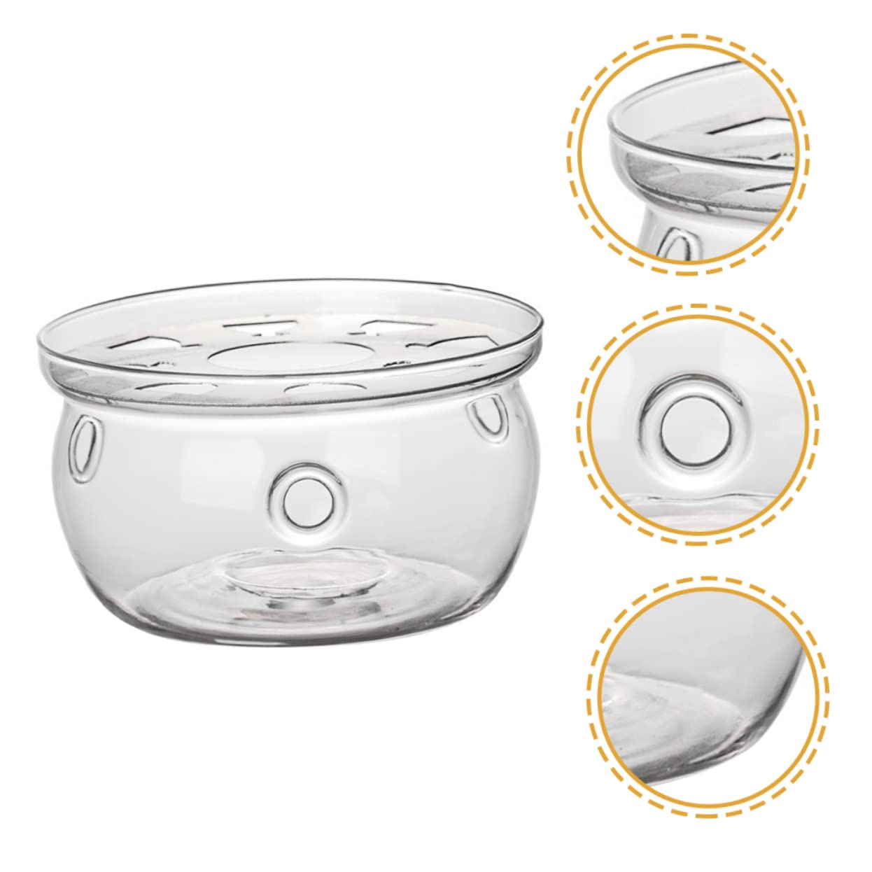 Premium Borosilicate Glass Teapot Warmer - Tea Warmer Accessory with Heating Base for Home & Office - Perfect for Tea Lovers, Gift Giving, and Enhancing Home Decor