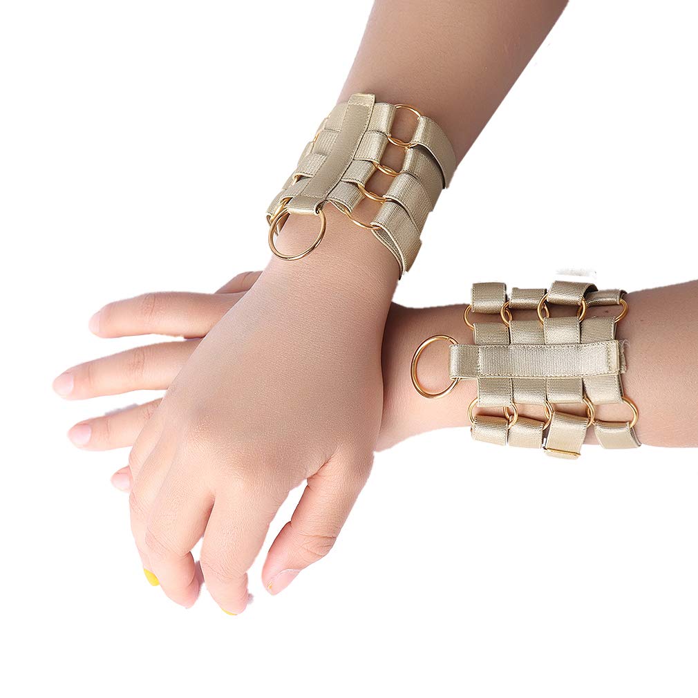 Women's Gothic Harness Bracelet Belt - Fashionable Spandex Adjustable Wrist Cuffs for Carnival, Rave, Cosplay & BDSM Accessories (1 Pair, Multicolor) - Perfect for Halloween, Costume Parties & Alternative Fashion