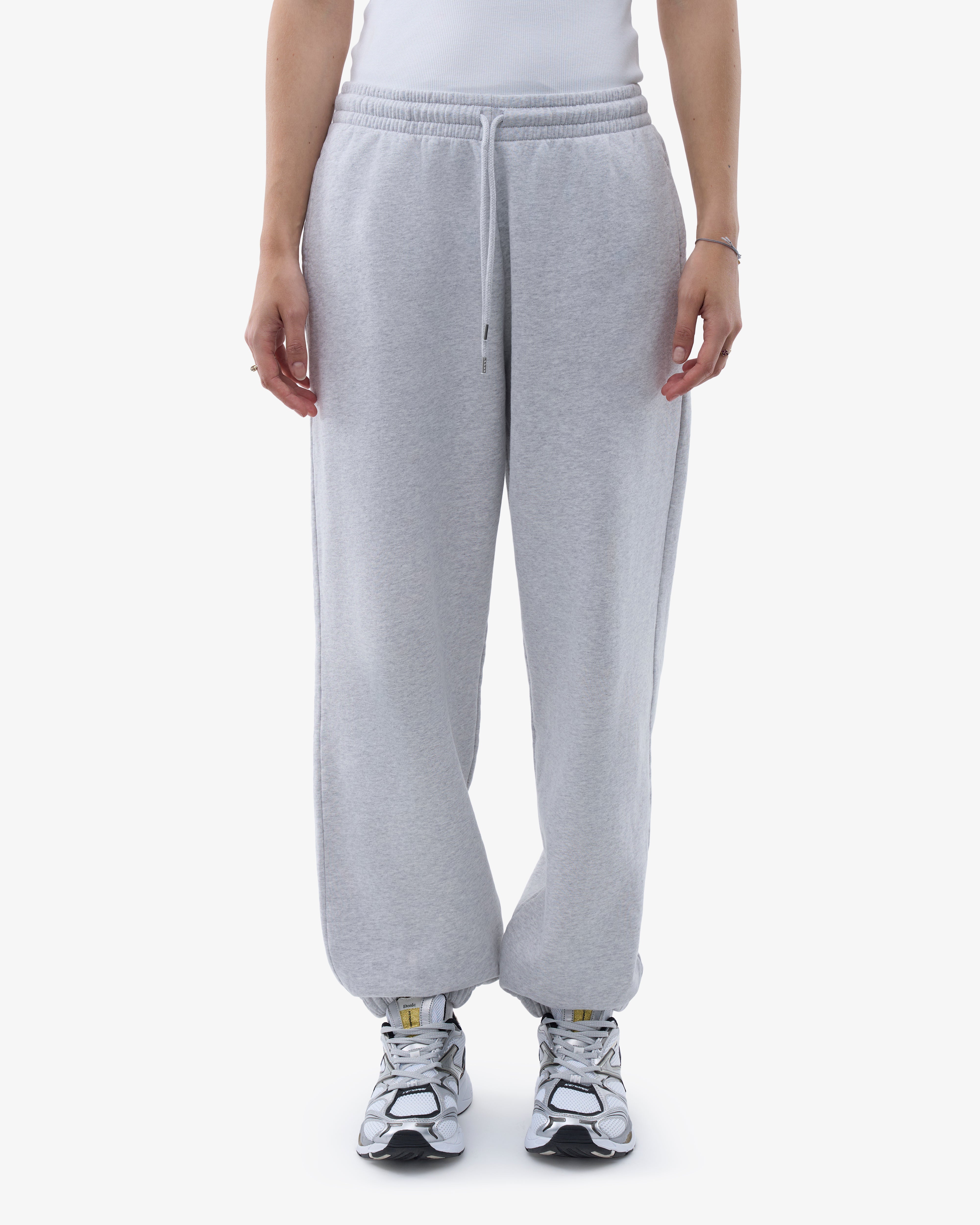 Organic Relaxed Sweatpants for Women - Soft Cotton Lounge Pants with Elastic Waistband - Snow Melange Color - Perfect for Yoga, Home Wear and Casual Outfits
