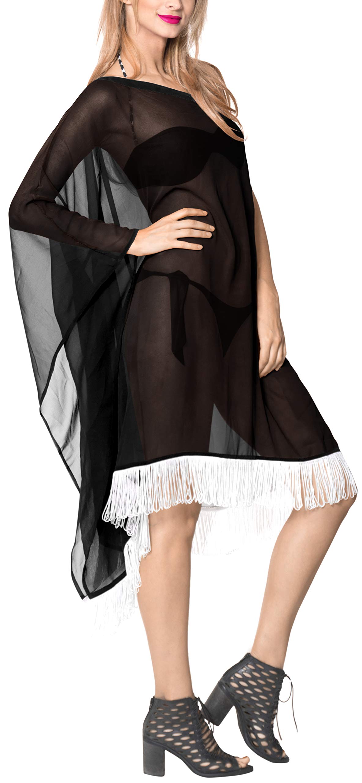 LA LEELA Women's Beach Cover Up - Flowy Bikini Cover Dress for Summer Swimwear, Pool Party & Vacation | Lightweight Bathing Suit Wrap for Beach, Resort & Tropical Getaways