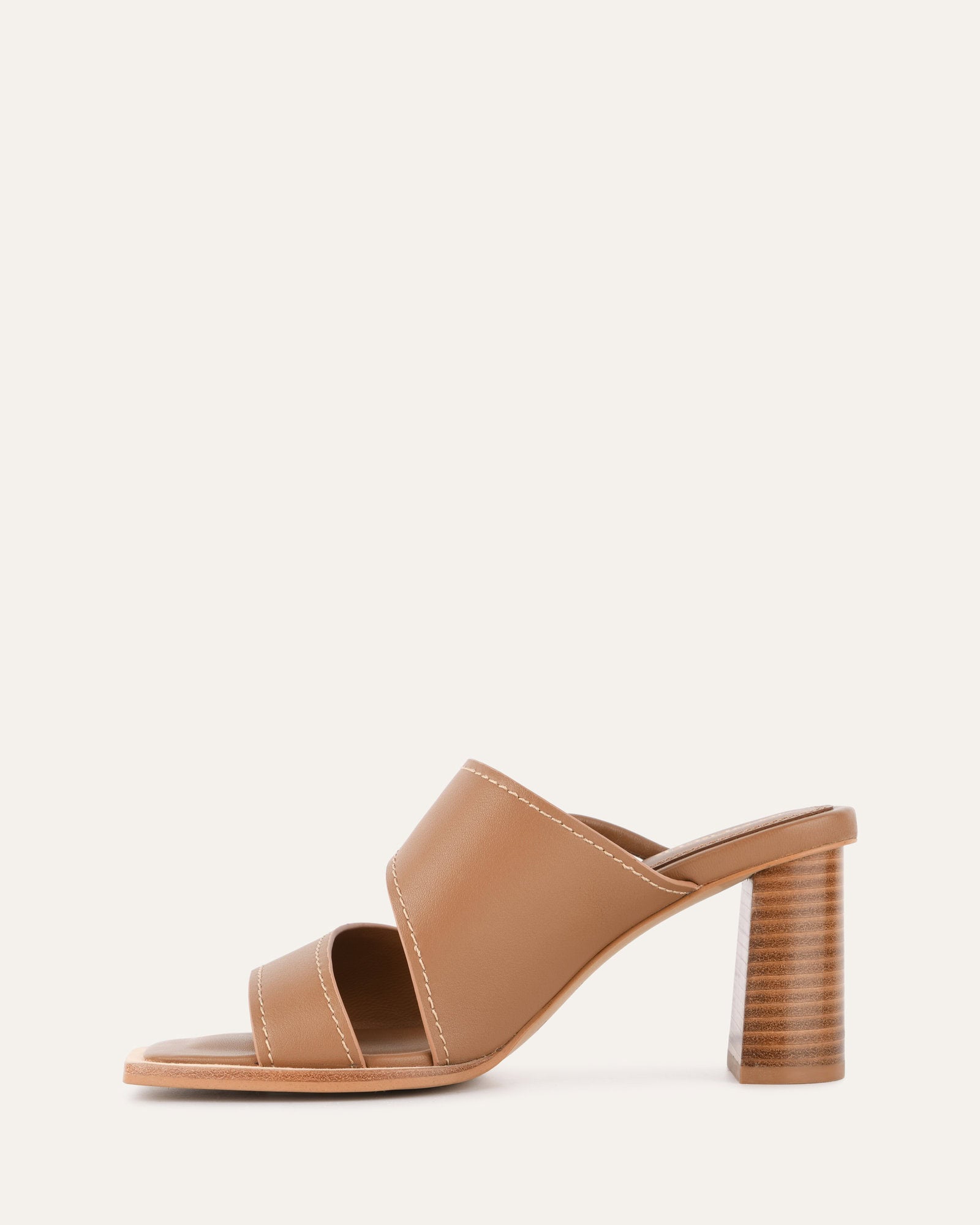 CAMMY Women's Mid Heel Sandals - Tan Leather Strappy Summer Dress Sandals for Weddings, Beach & Casual Outings