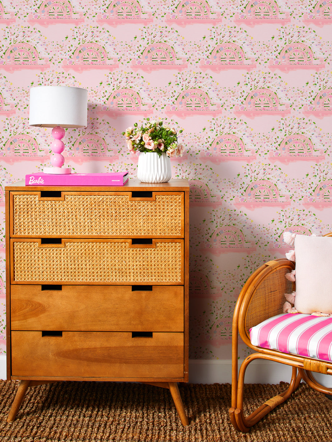 Barbie™ Land Aerial Map Wallpaper - Official Barbie™ Home Decor for Girls' Room, Nursery & Playroom - Piggy Bank Included