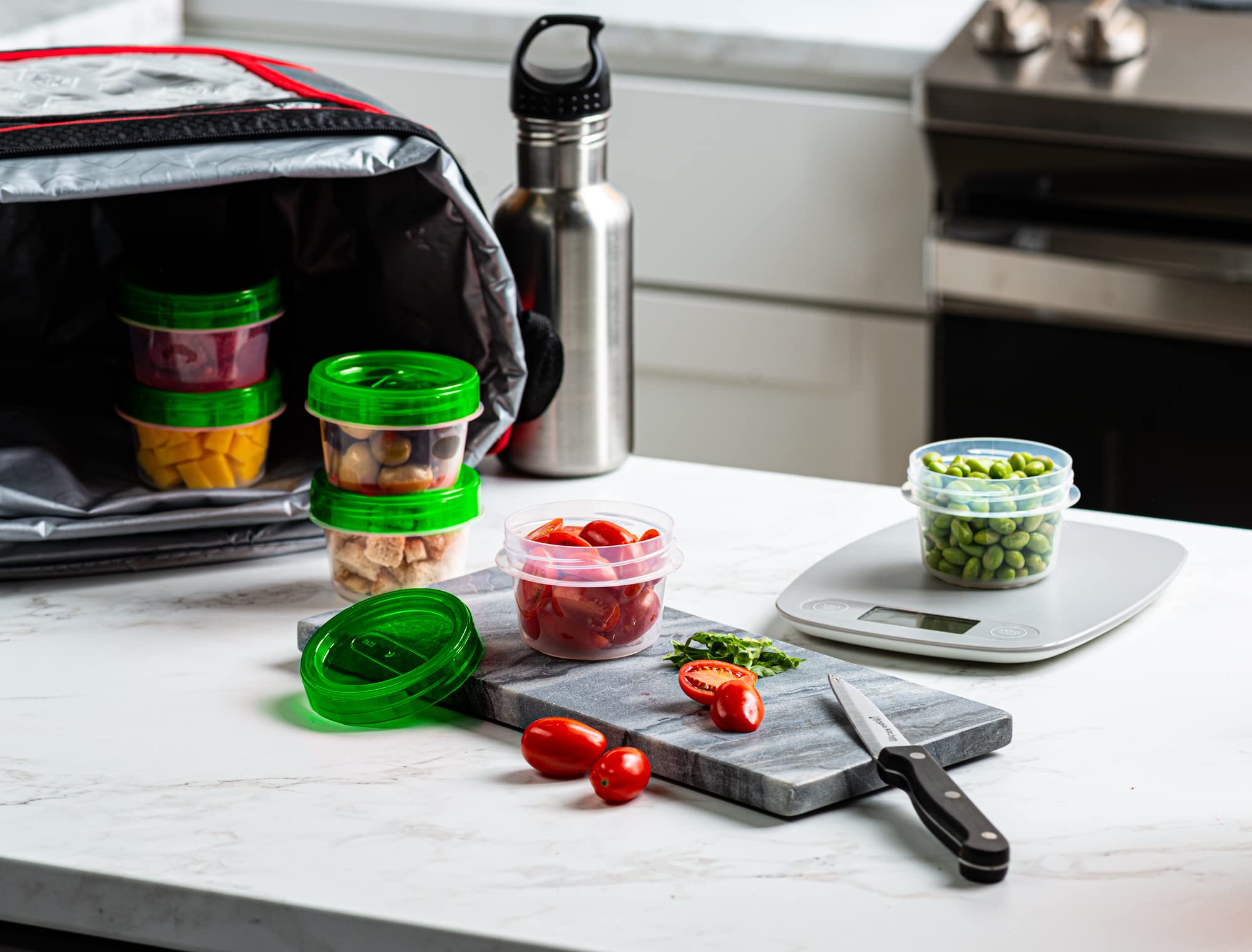 4oz (10 Pack) Clear Bottom Green Top Twist Cap Food Storage Containers with Screw-On Lids - Perfect for Freezer, Meal Prep & Leftovers
