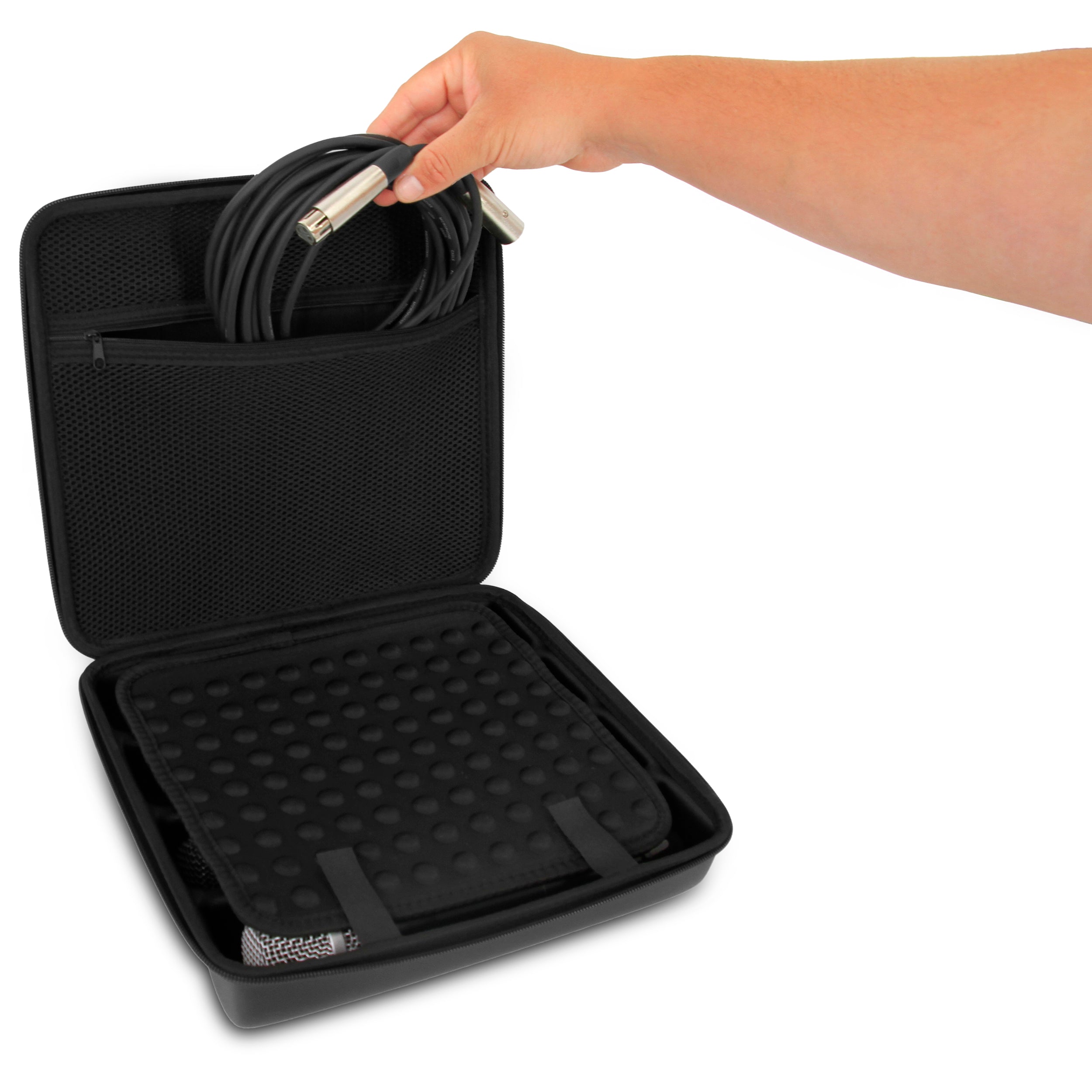 CASEMATIX Wireless Microphone Case - Compatible with Sennheiser, Shure & More (Holds 4 Mics Up to 10.75