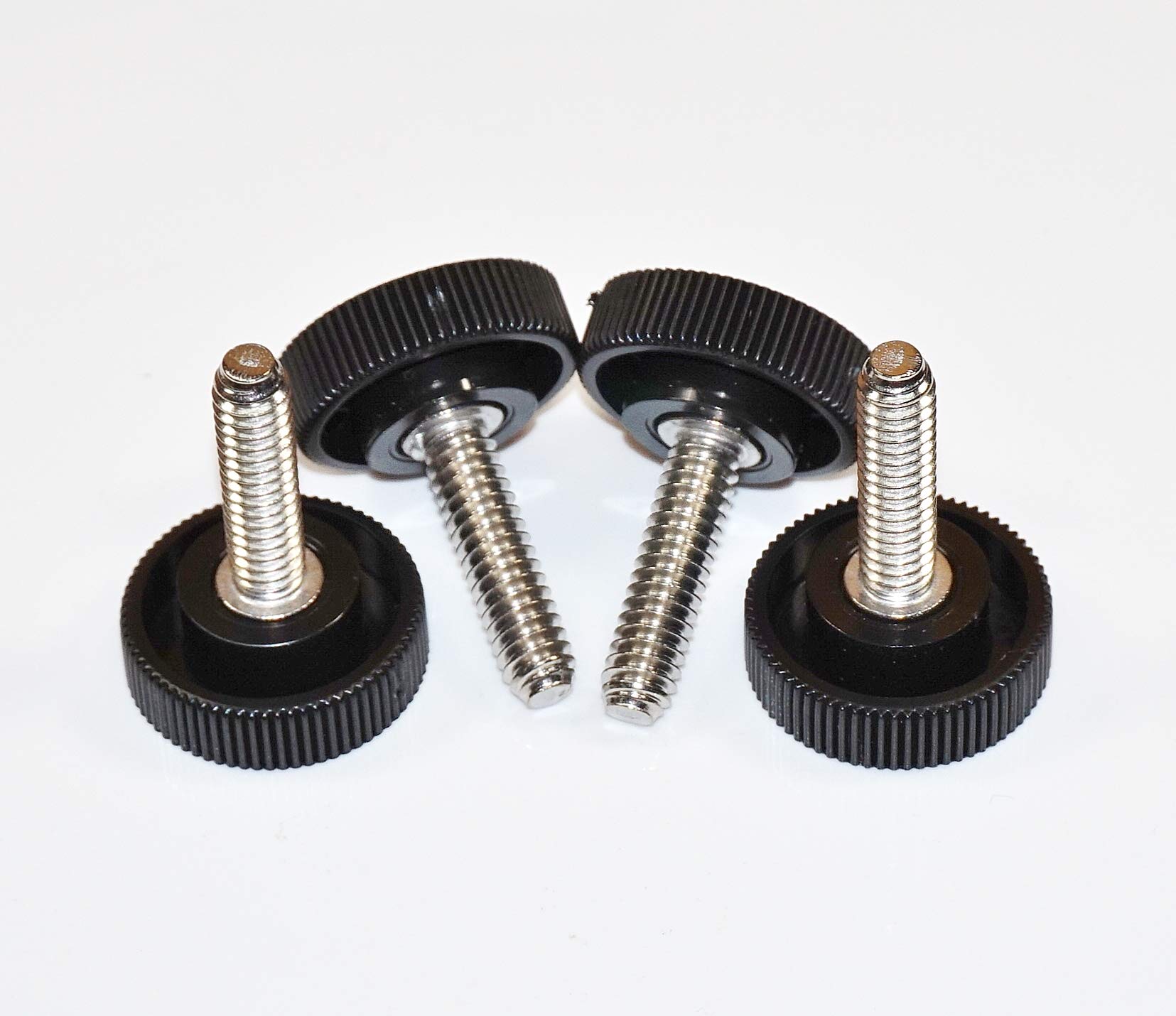 4 Pack 1/4-20 x 1 Inch Stainless Steel Thumb Screws with Knurled Plastic Head - Round Knob for Furniture, Electronics, DIY Projects & Equipment Assembly
