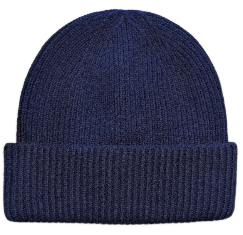 Avenel Australian Wool Ribbed Beanie for Men & Women - Navy Blue Winter Hat for Cold Weather, Outdoor Activities, and Casual Wear